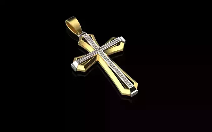 cross pendant 98 3D print model