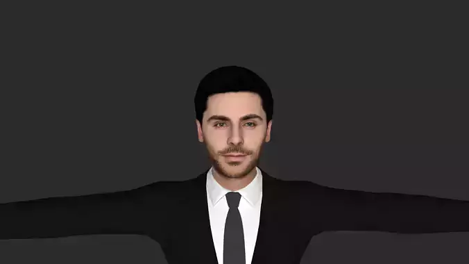 Zac Efron Hyper Realistic Full Body  Rigged 3D Character