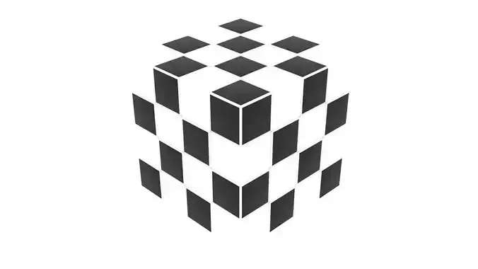 Checker Rubiks Cube 3D model