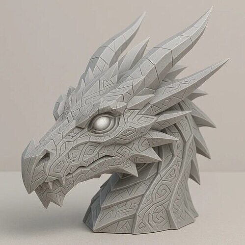 dragon head figure  3D print model