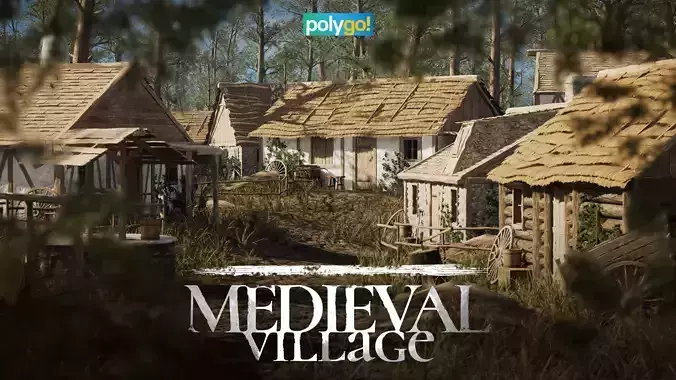 Medieval Village - A Middle Ages Environment Pack Buildings Kit Low-poly 3D model
