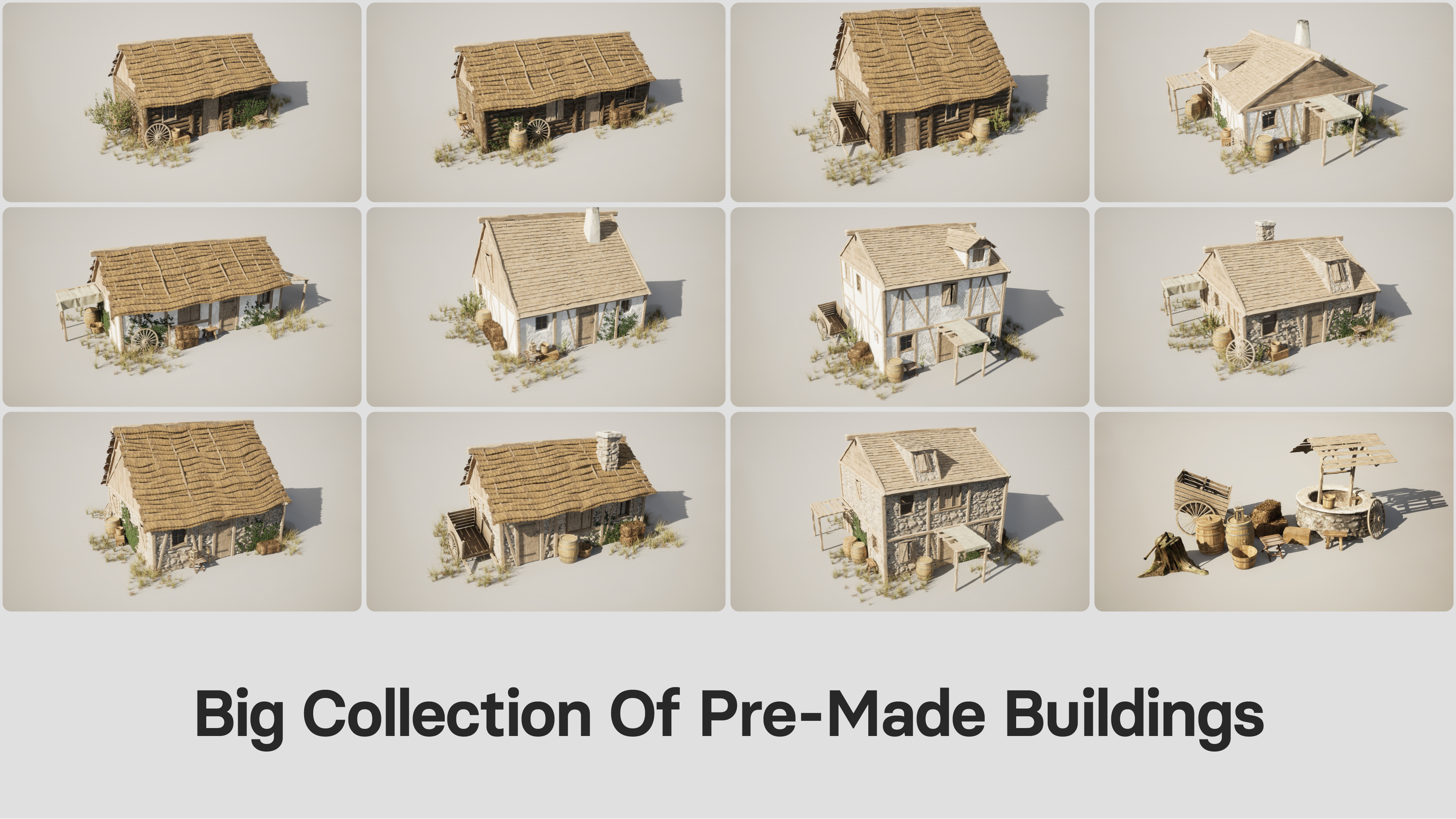 Medieval Village - A Middle Ages Environment Pack Buildings Kit Low-poly 3D model_6