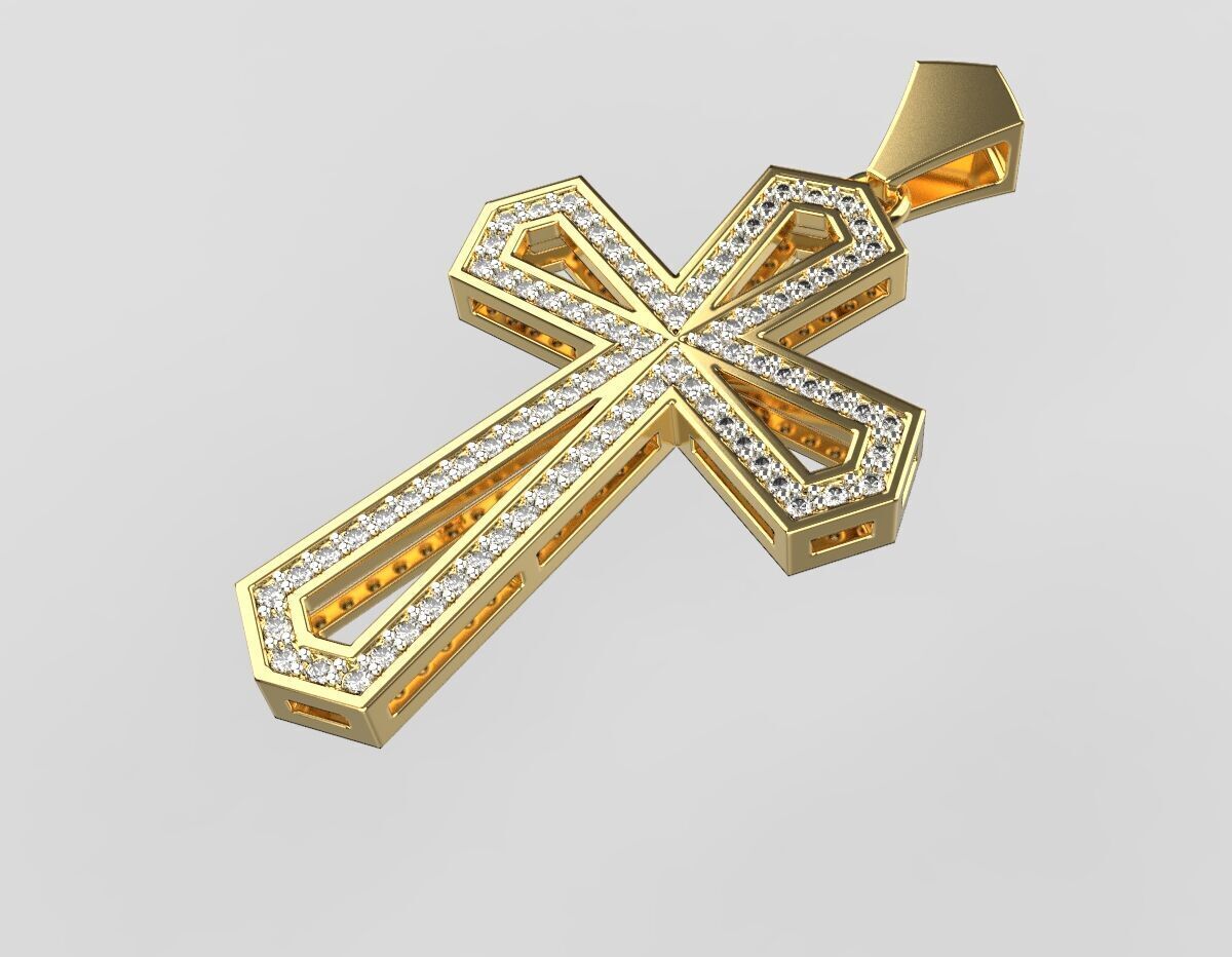 cross pendant 65 3D print model_4