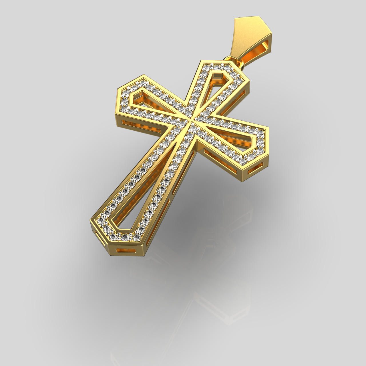 cross pendant 65 3D print model_3