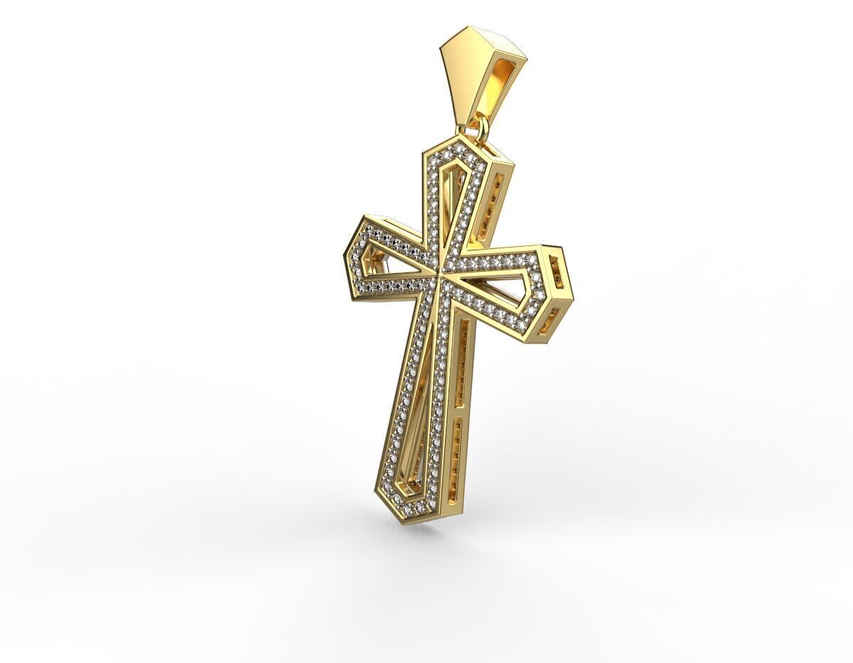 cross pendant 65 3D print model_1