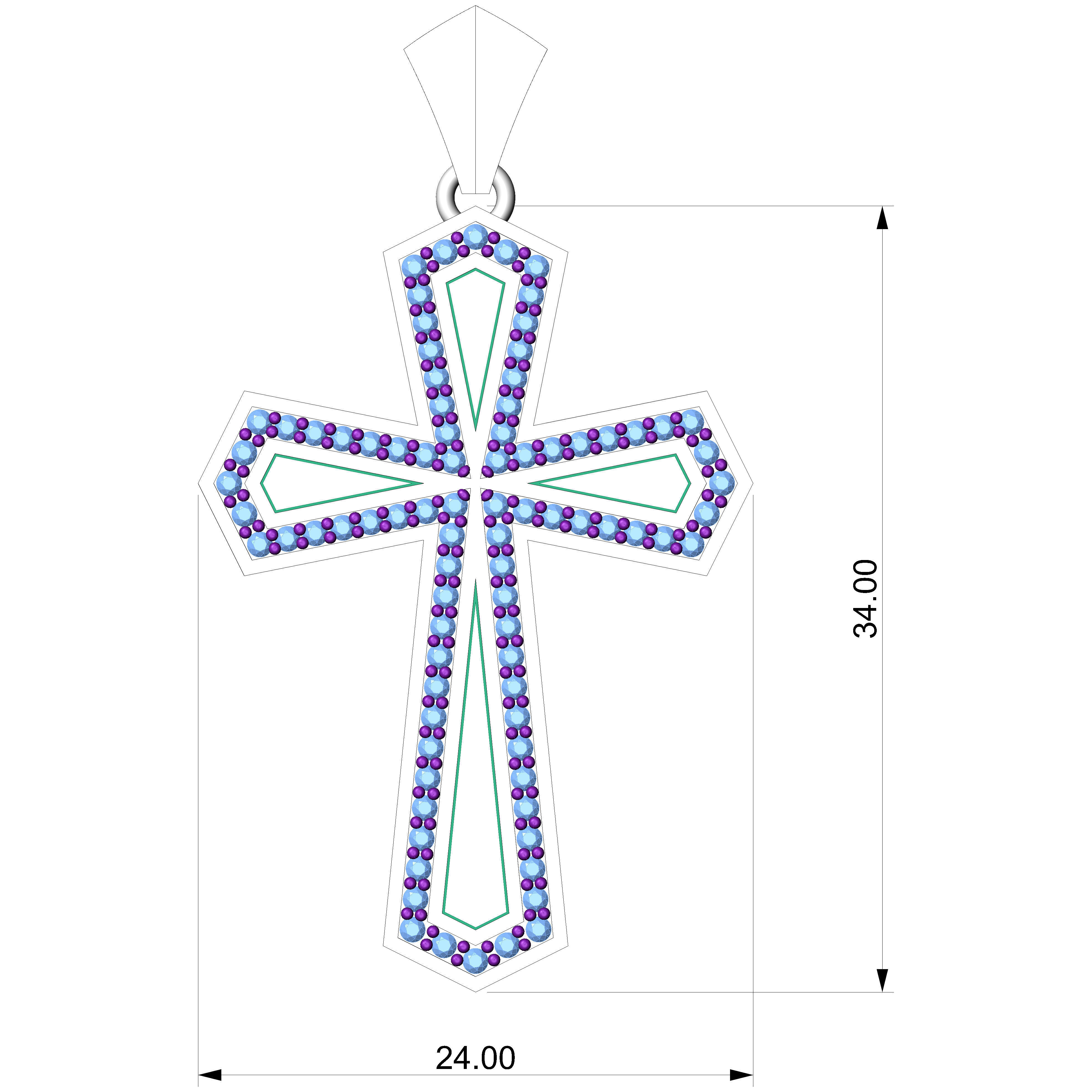 cross pendant 65 3D print model_5