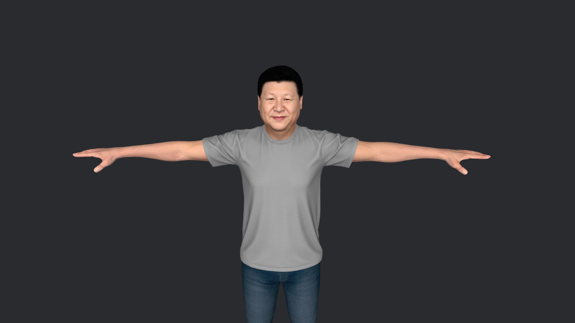 Xi Jinping Hyper Realistic Full Body  Rigged 3D Character 3D model_19
