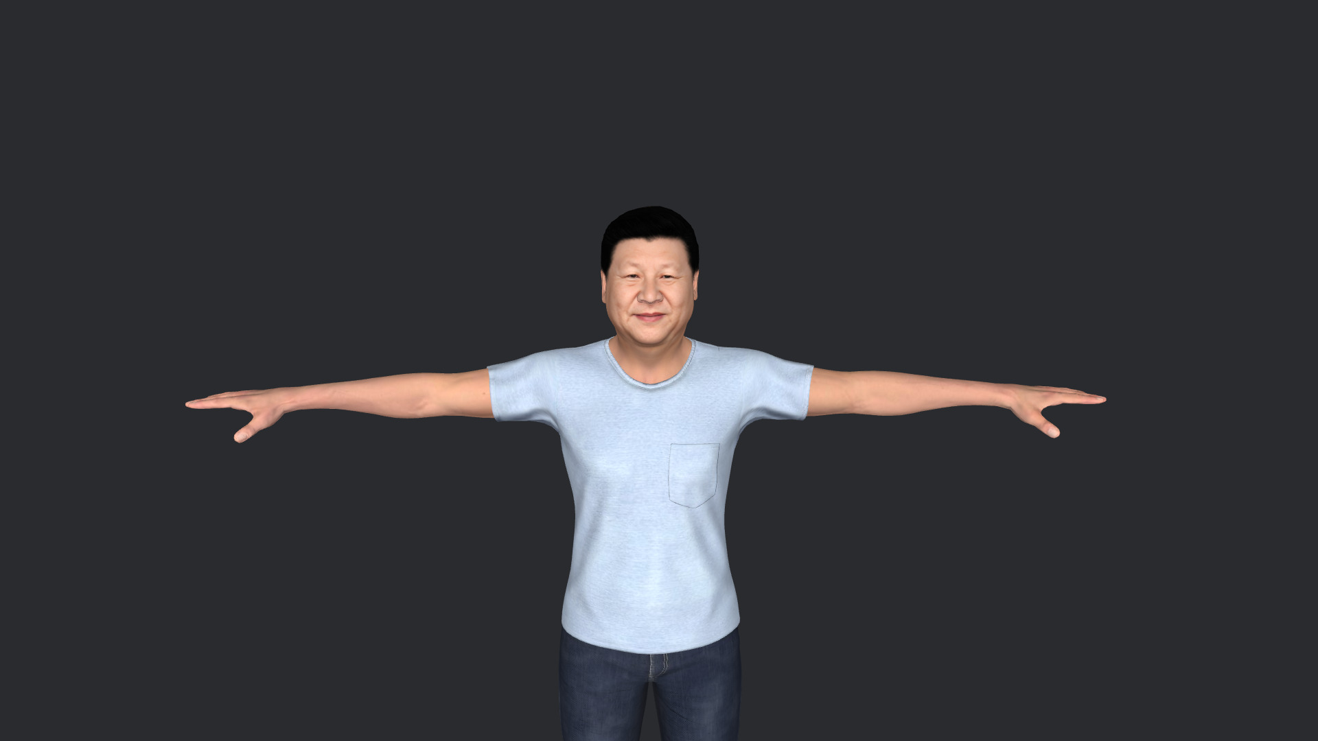Xi Jinping Hyper Realistic Full Body  Rigged 3D Character 3D model_9