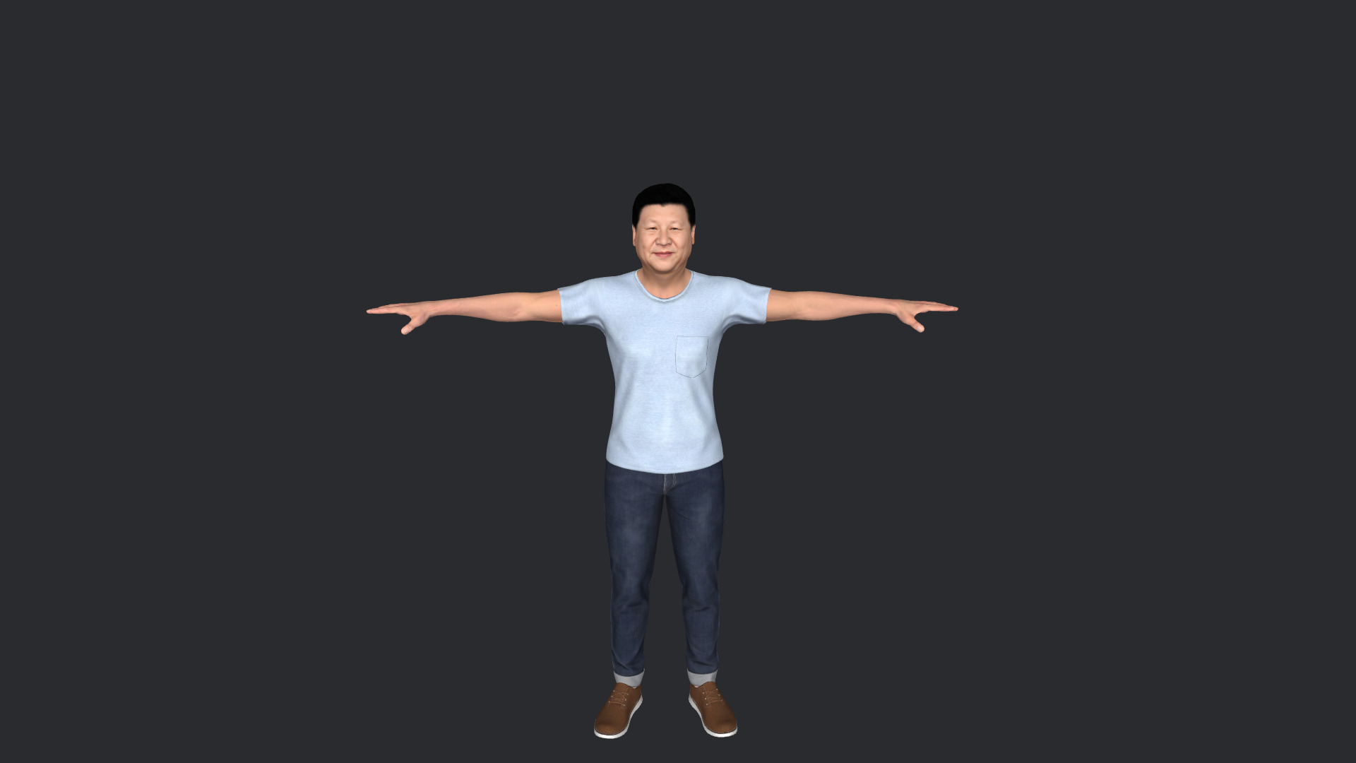Xi Jinping Hyper Realistic Full Body  Rigged 3D Character 3D model_10