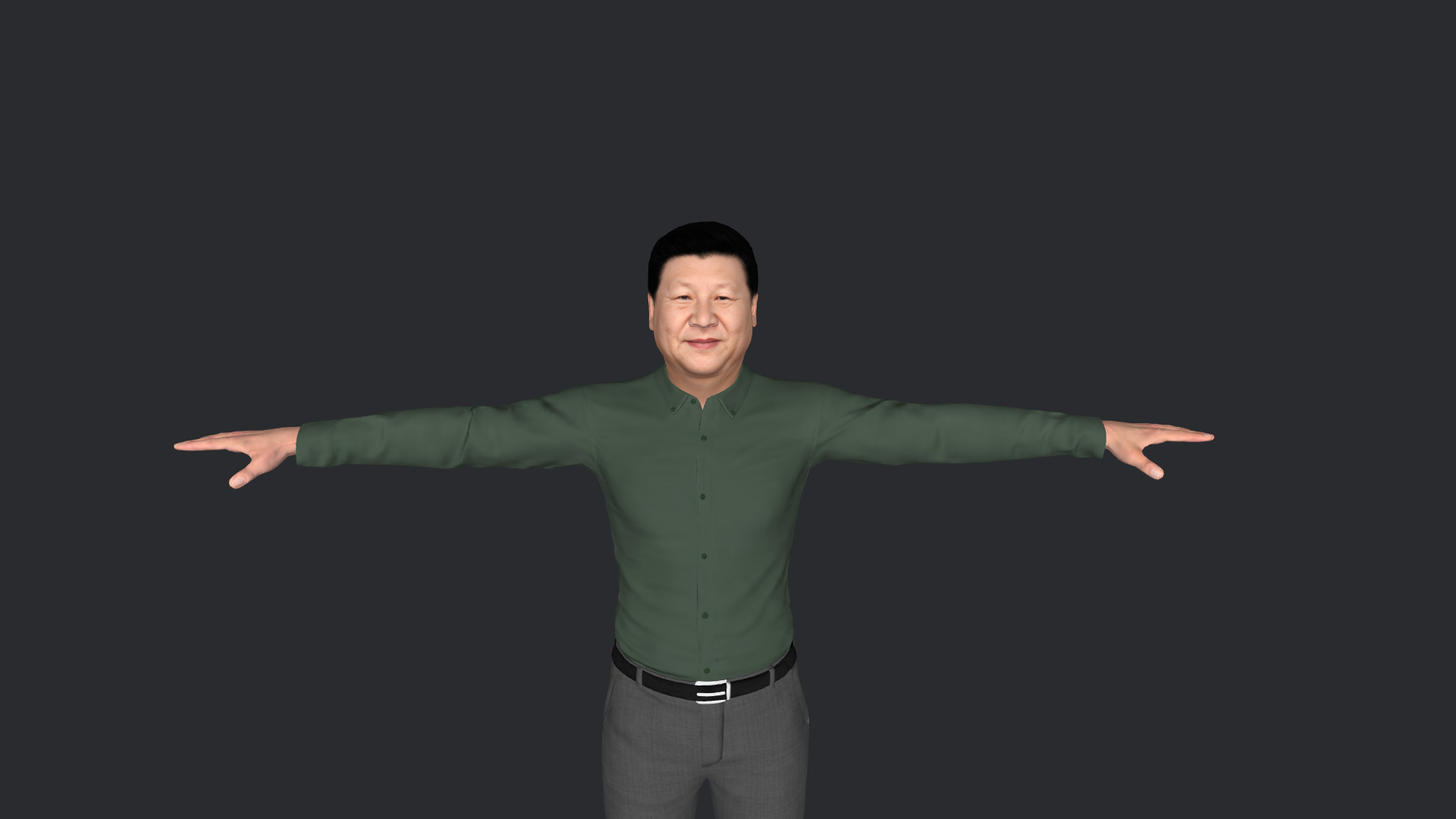 Xi Jinping Hyper Realistic Full Body  Rigged 3D Character 3D model_24