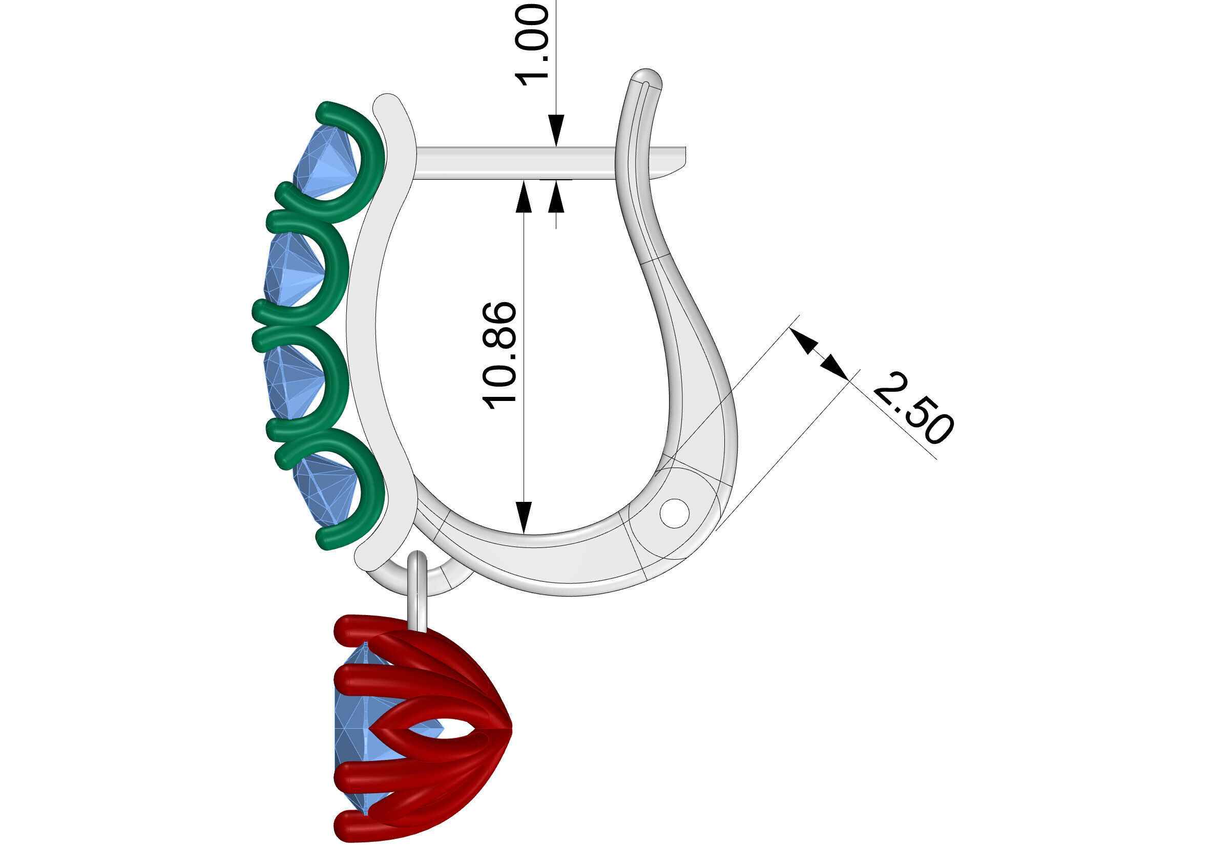 earrings 023 3D print model_8
