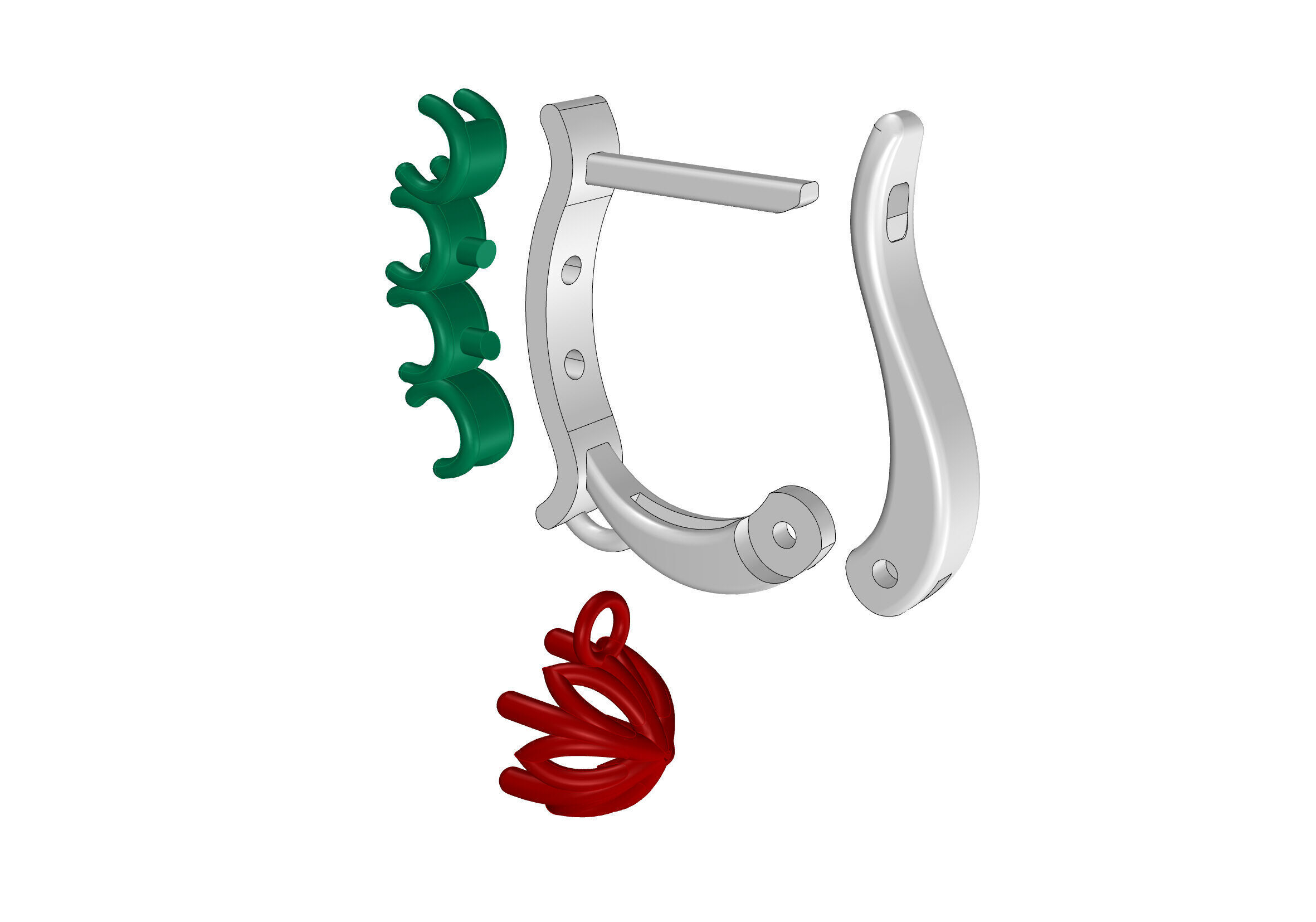 earrings 023 3D print model_1