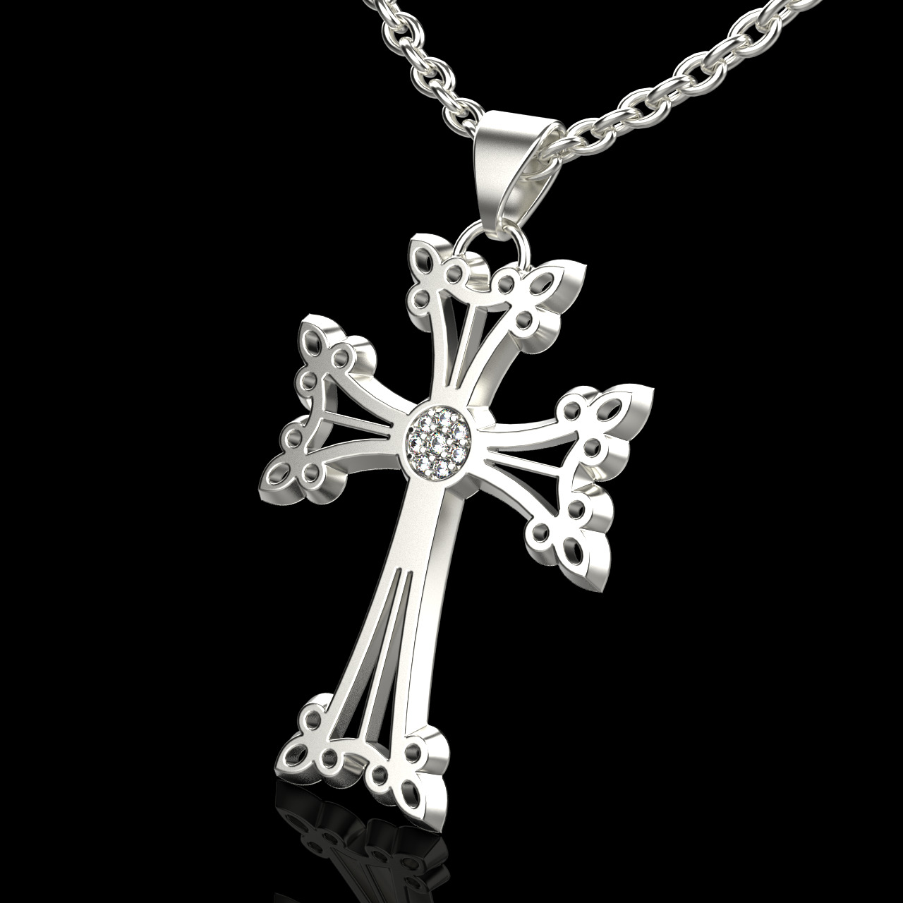 cross pendant 348 3D print model_1