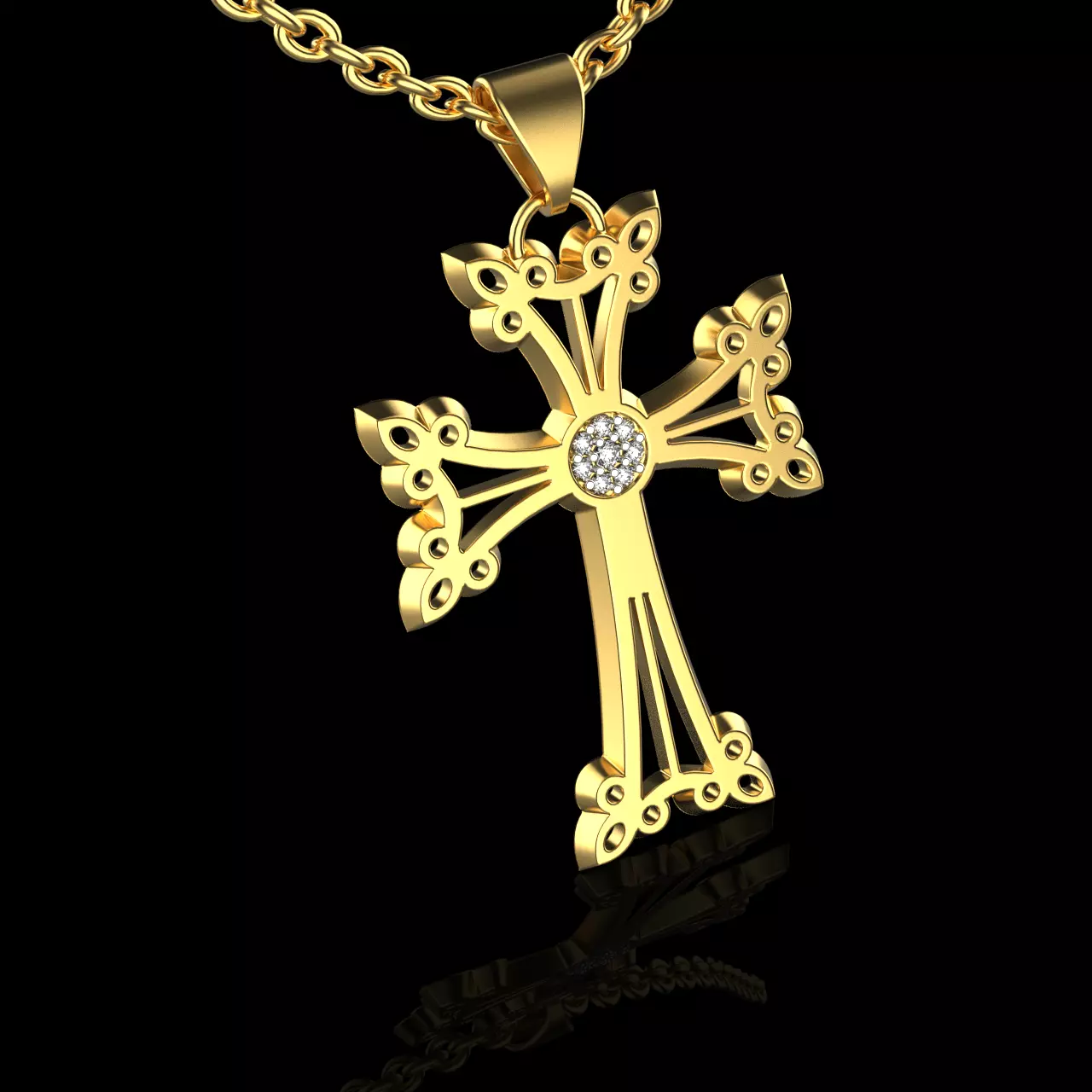 cross pendant 348 3D print model_0