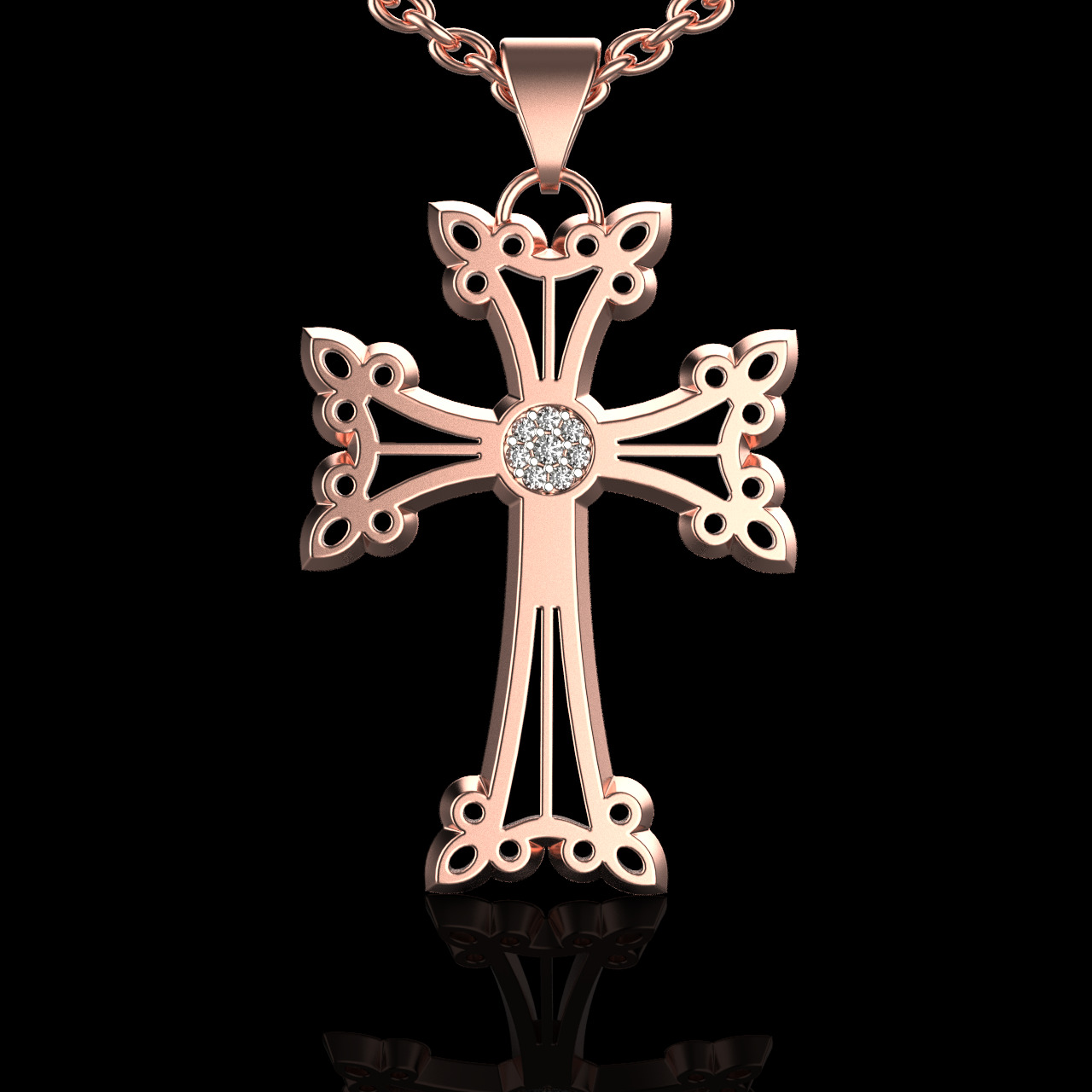 cross pendant 348 3D print model_6