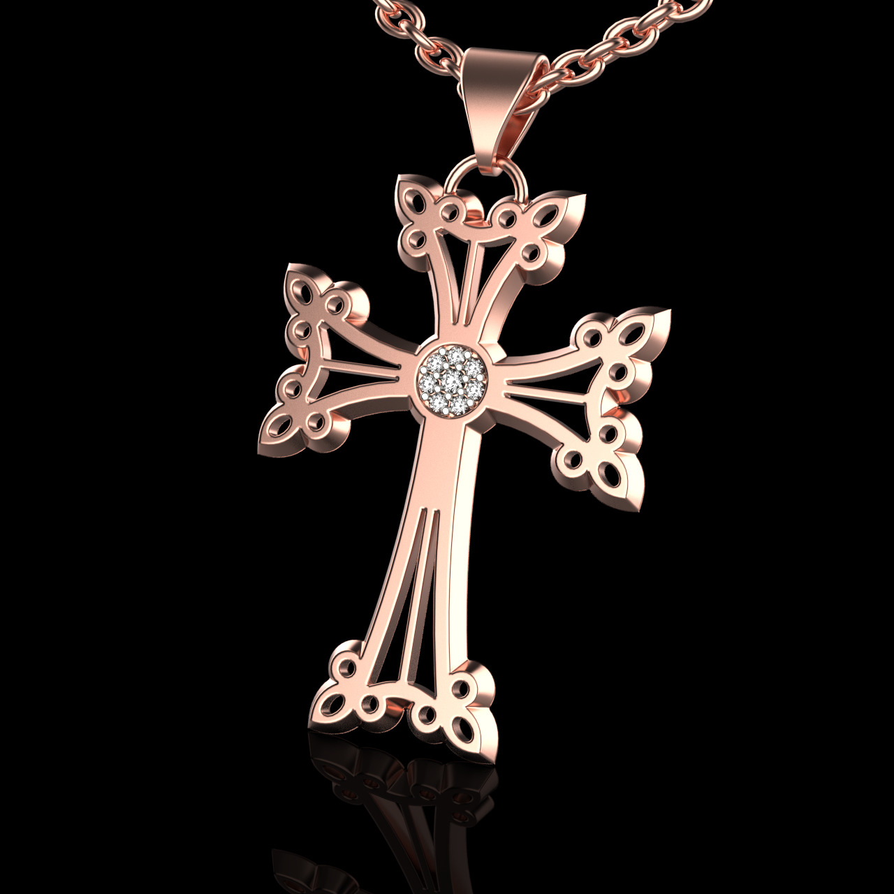 cross pendant 348 3D print model_4