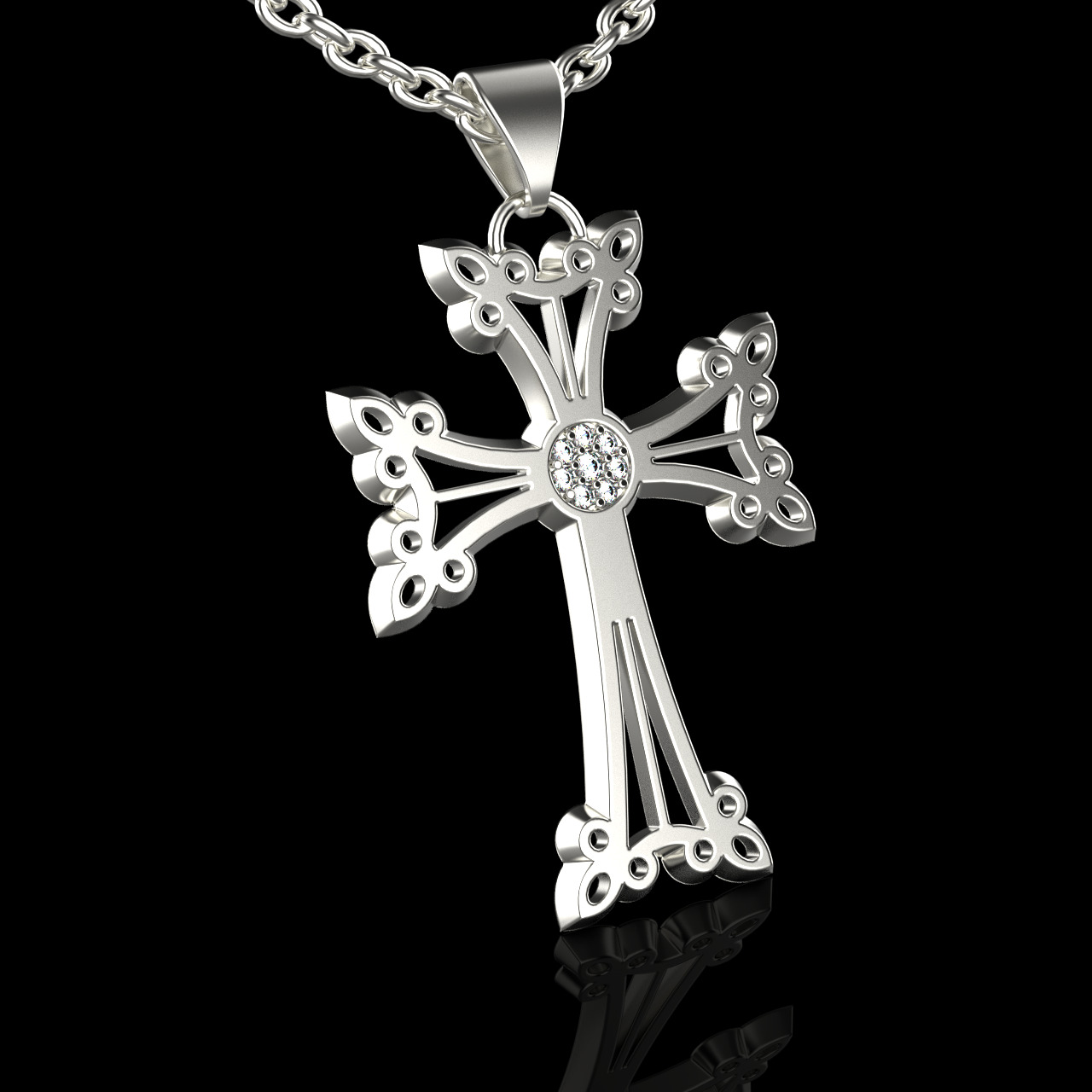 cross pendant 348 3D print model_2
