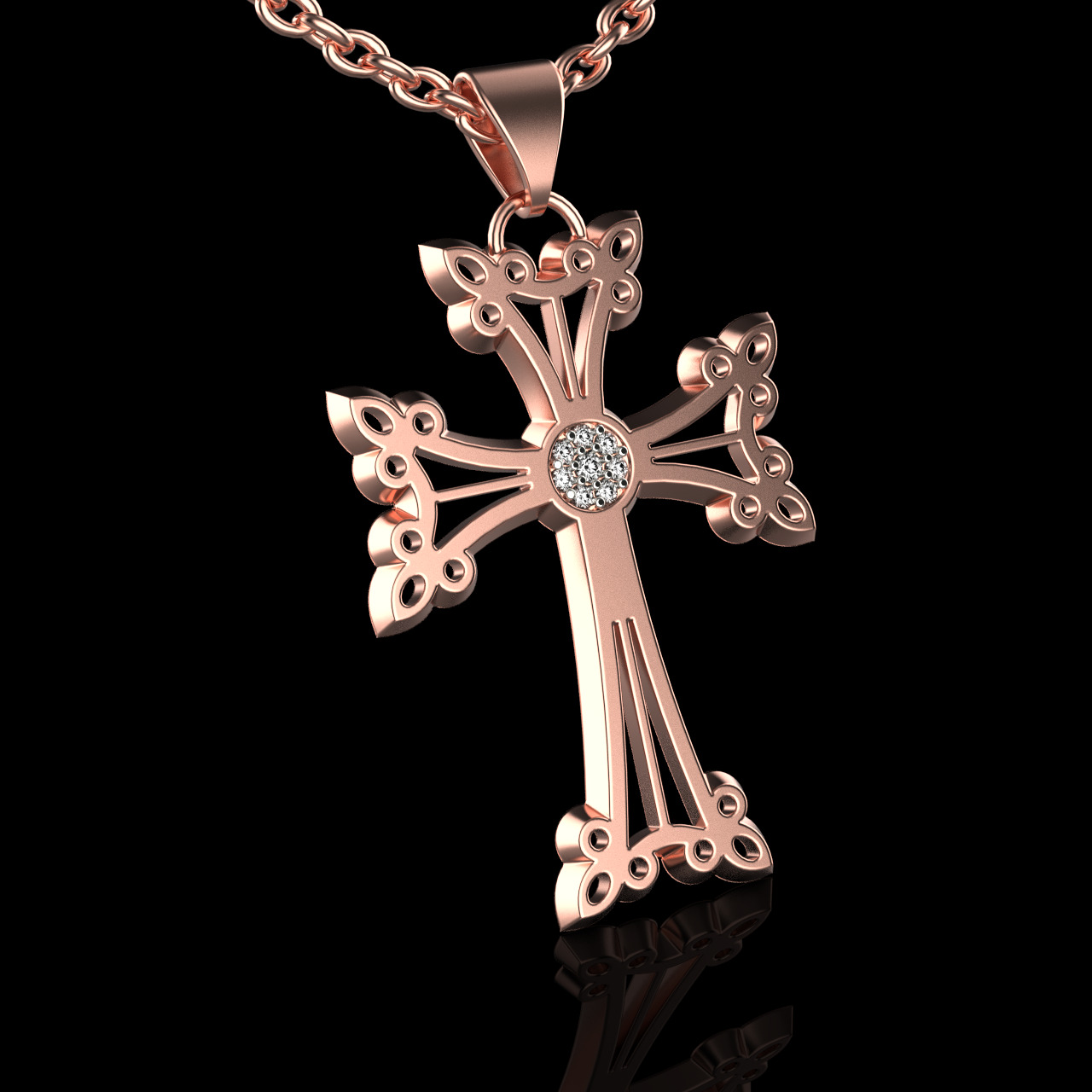 cross pendant 348 3D print model_3