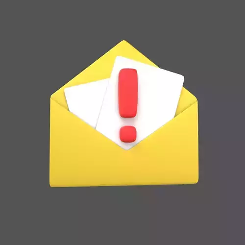 Important Email Icon v1 002 Low-poly 3D model