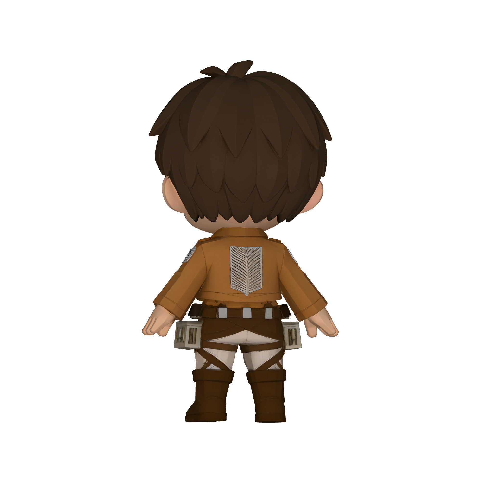 Chibi Eren Yeager AOT - Anime  Attack on Titan  Low-poly 3D model_4
