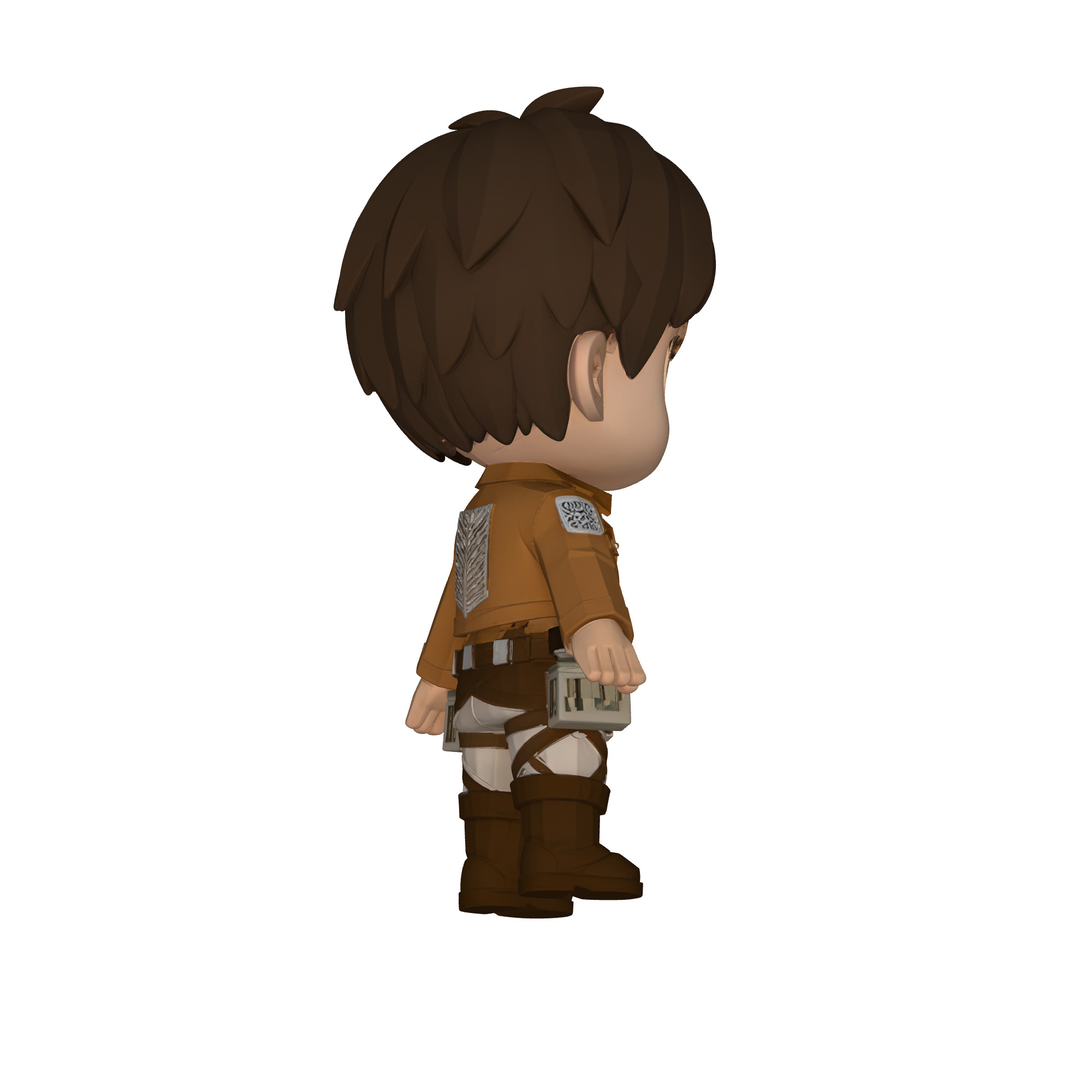Chibi Eren Yeager AOT - Anime  Attack on Titan  Low-poly 3D model_2