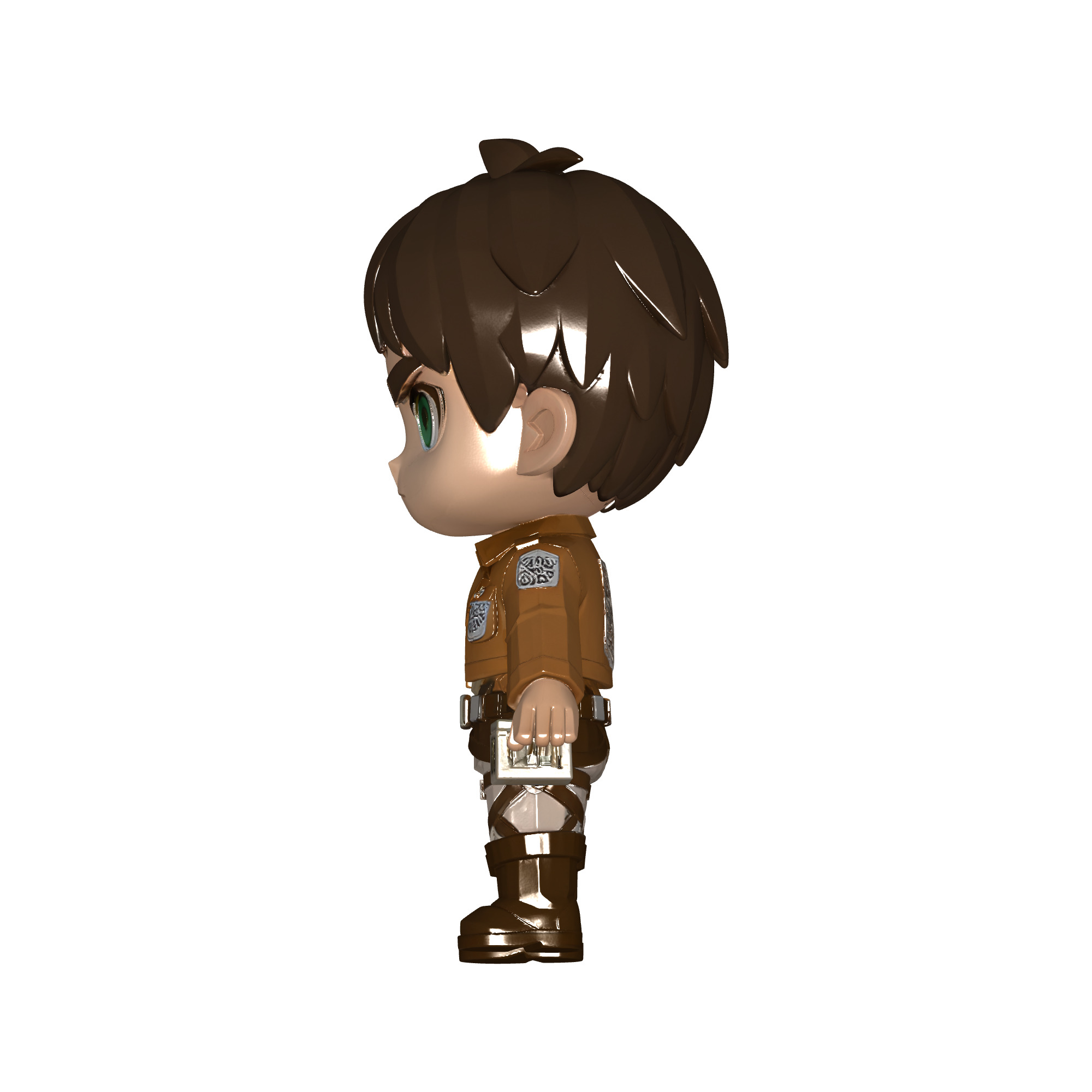 Chibi Eren Yeager AOT - Anime  Attack on Titan  Low-poly 3D model_6