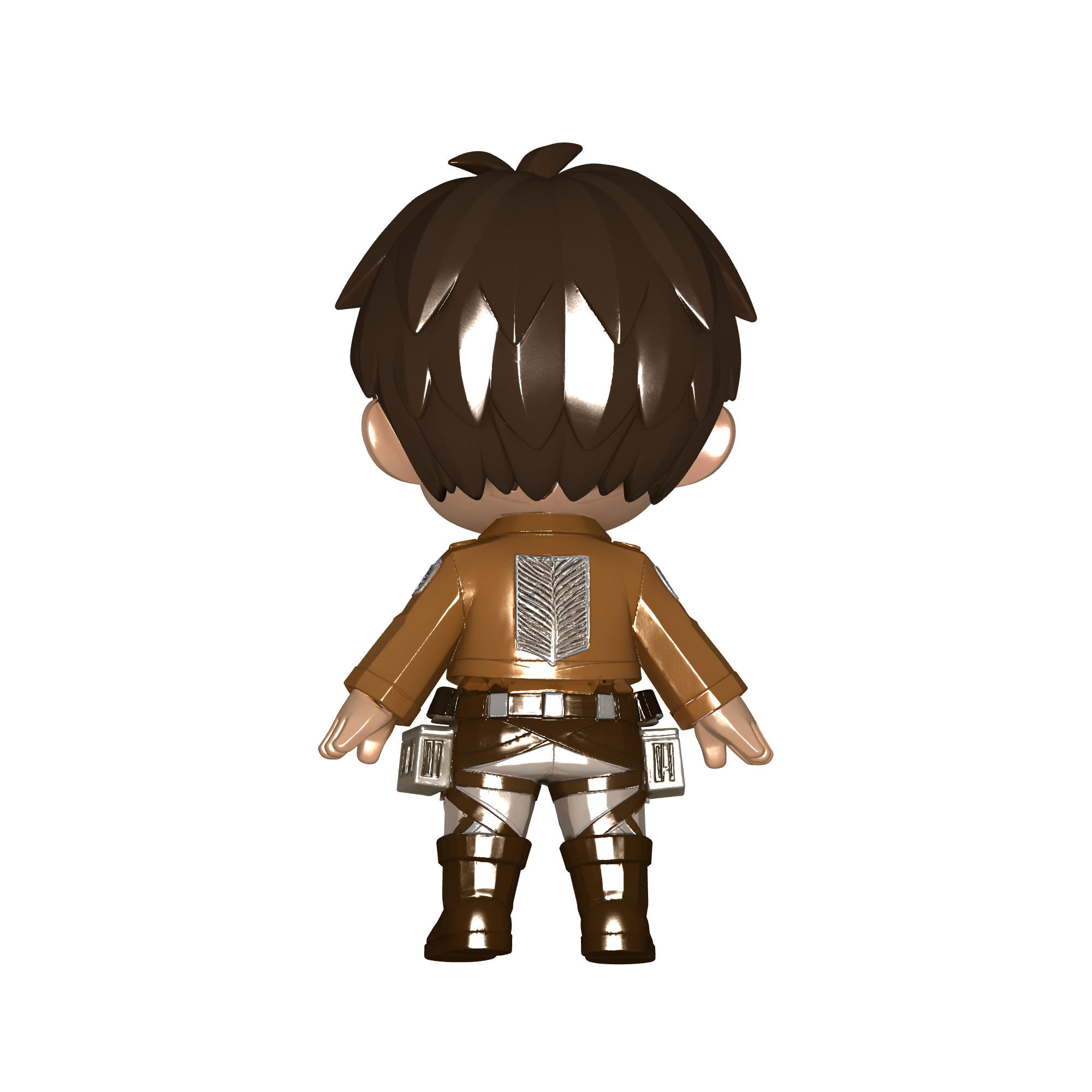 Chibi Eren Yeager AOT - Anime  Attack on Titan  Low-poly 3D model_7