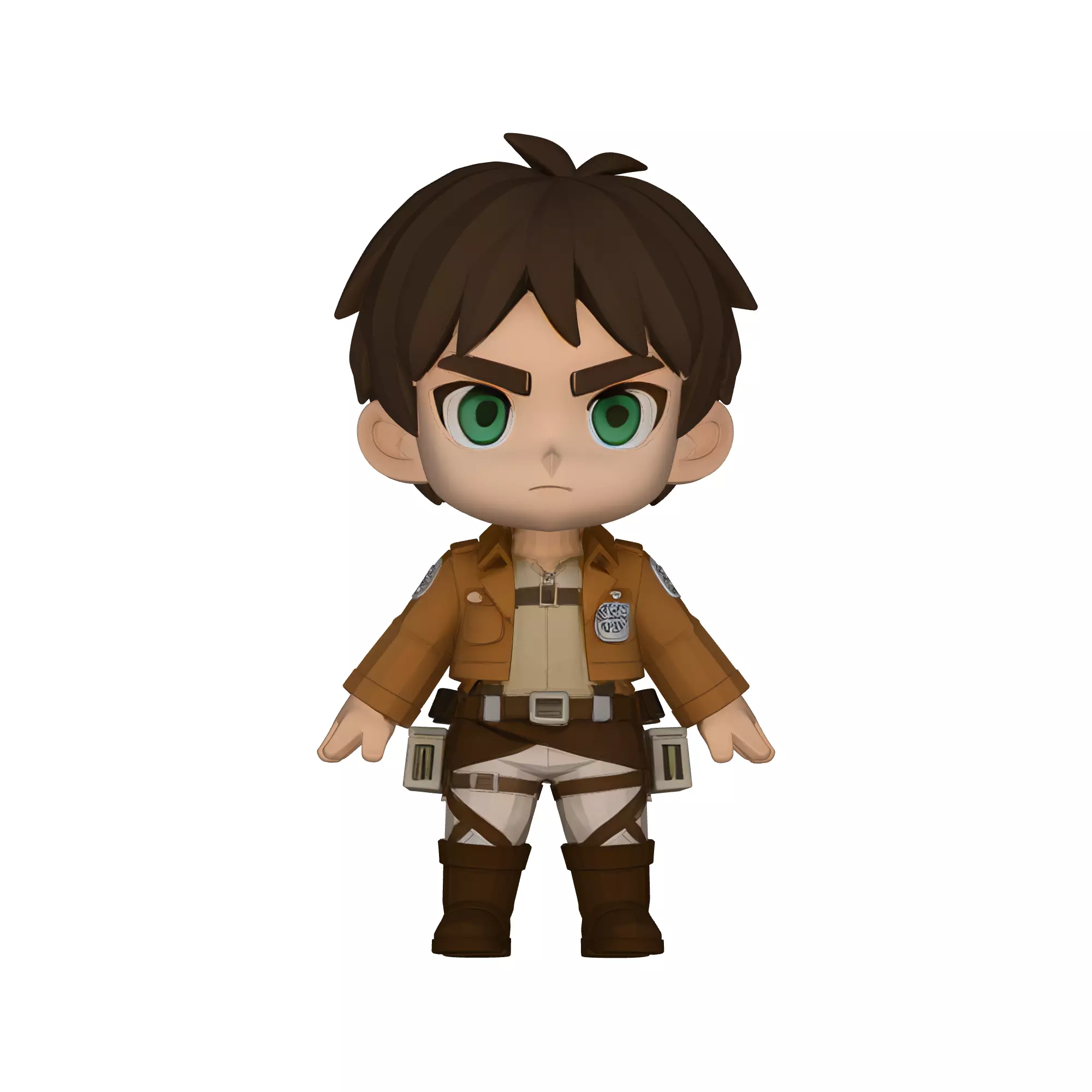 Chibi Eren Yeager AOT - Anime  Attack on Titan  Low-poly 3D model_0