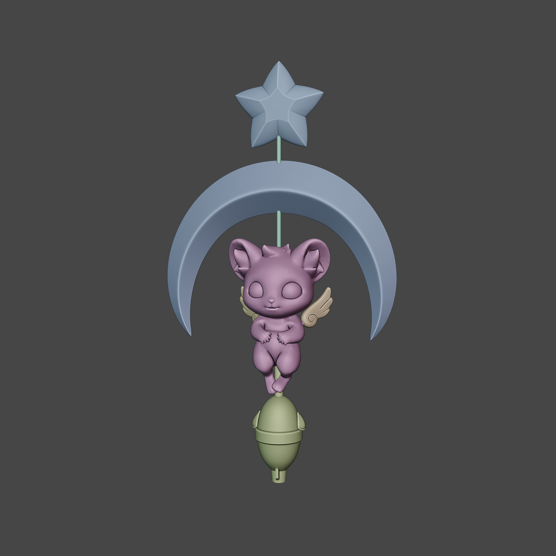 Mercy Magical Girl Cosplay Caduceus Staff Overwatch 2 3D print model_14