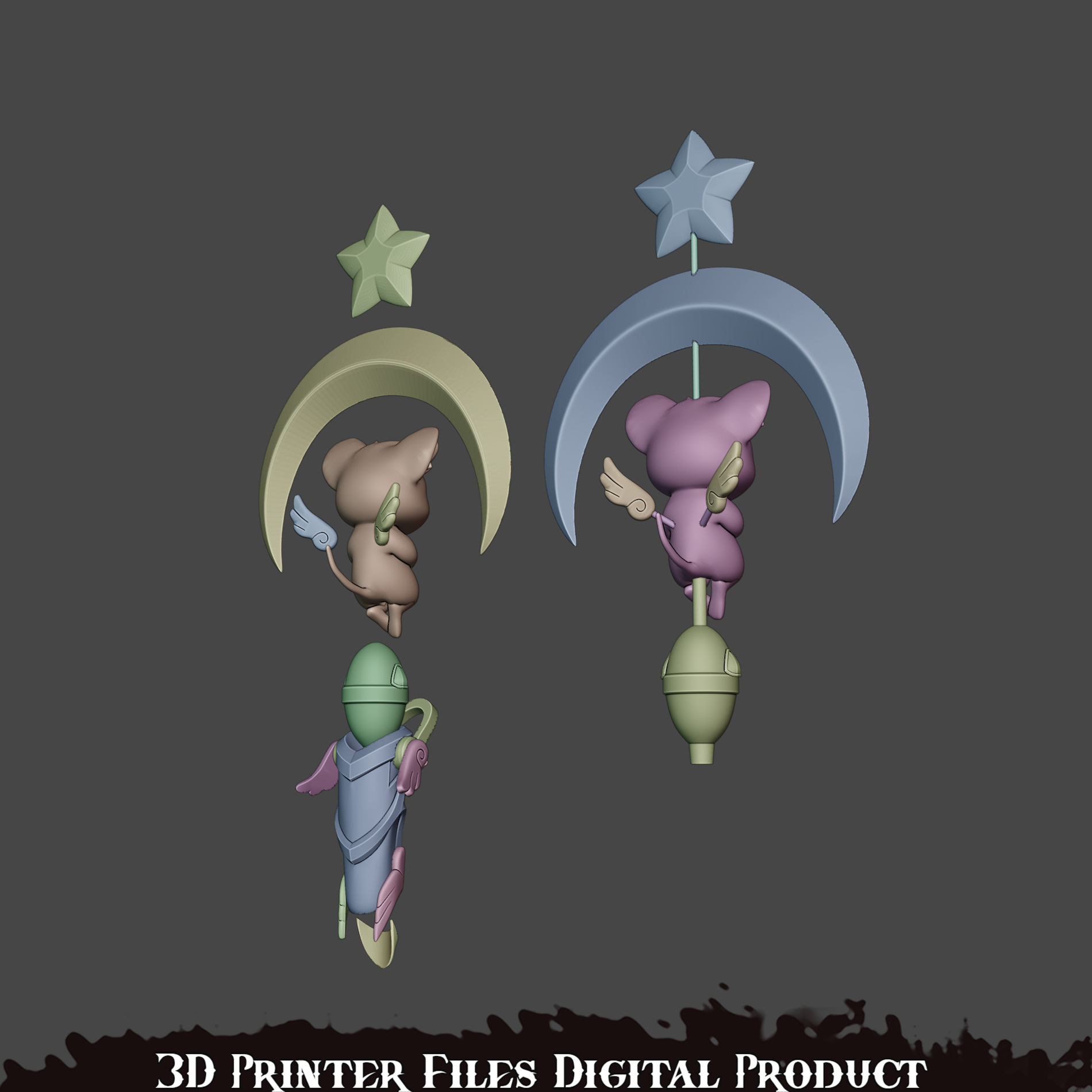 Mercy Magical Girl Cosplay Caduceus Staff Overwatch 2 3D print model_8