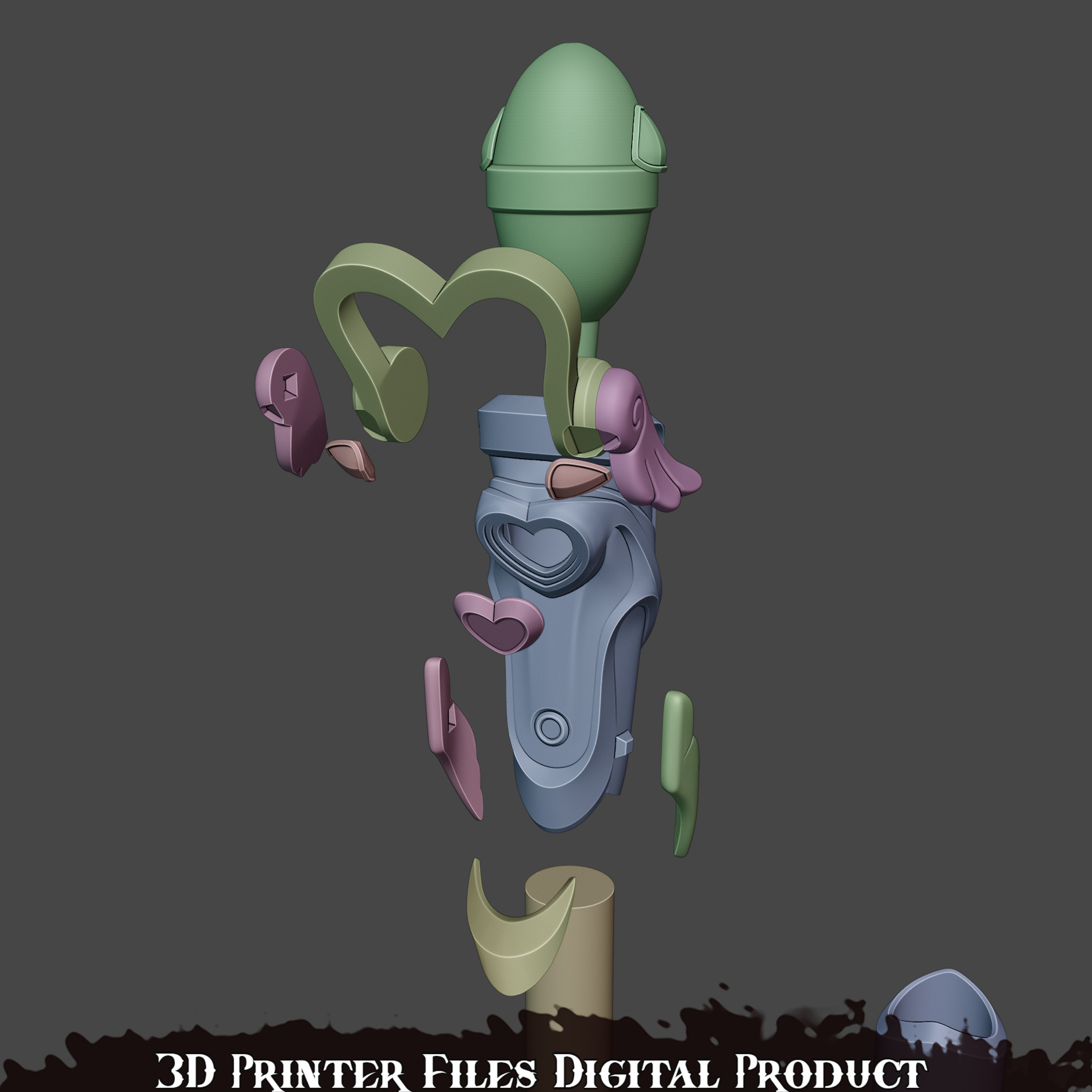 Mercy Magical Girl Cosplay Caduceus Staff Overwatch 2 3D print model_6