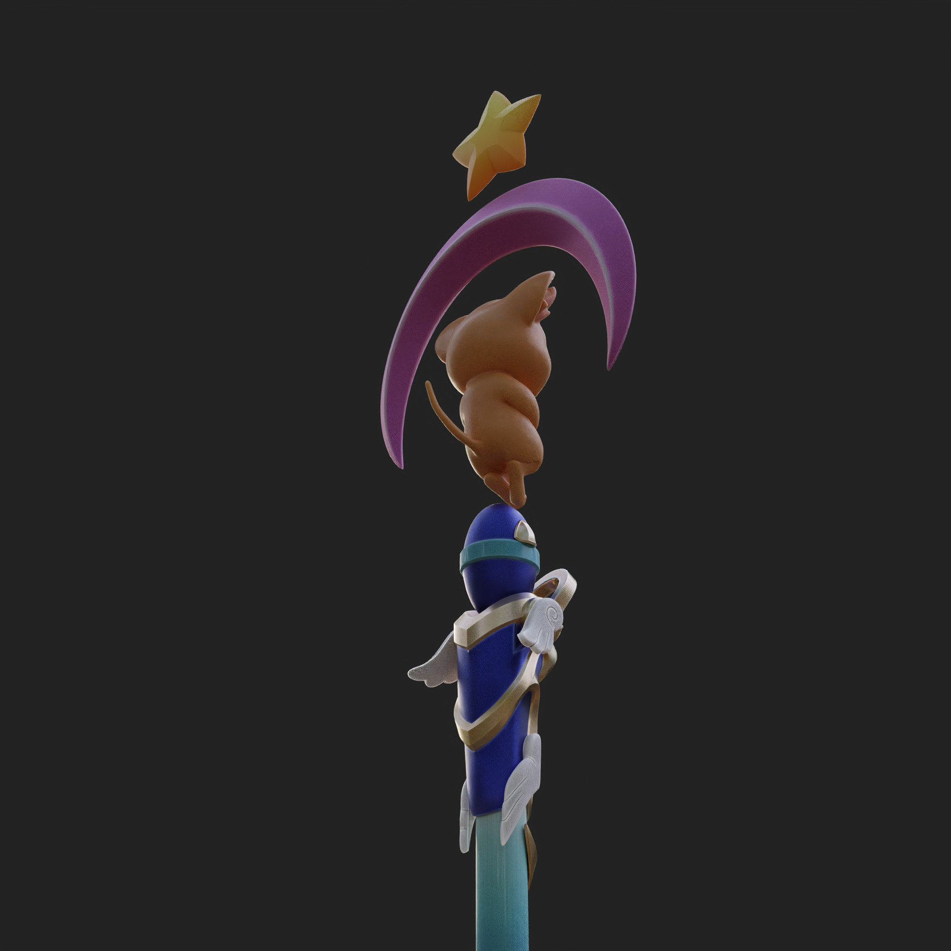 Mercy Magical Girl Cosplay Caduceus Staff Overwatch 2 3D print model_4