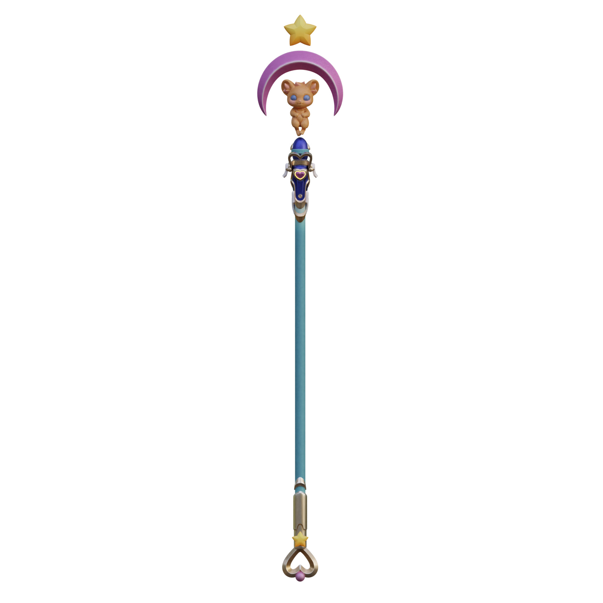 Mercy Magical Girl Cosplay Caduceus Staff Overwatch 2 3D print model_24
