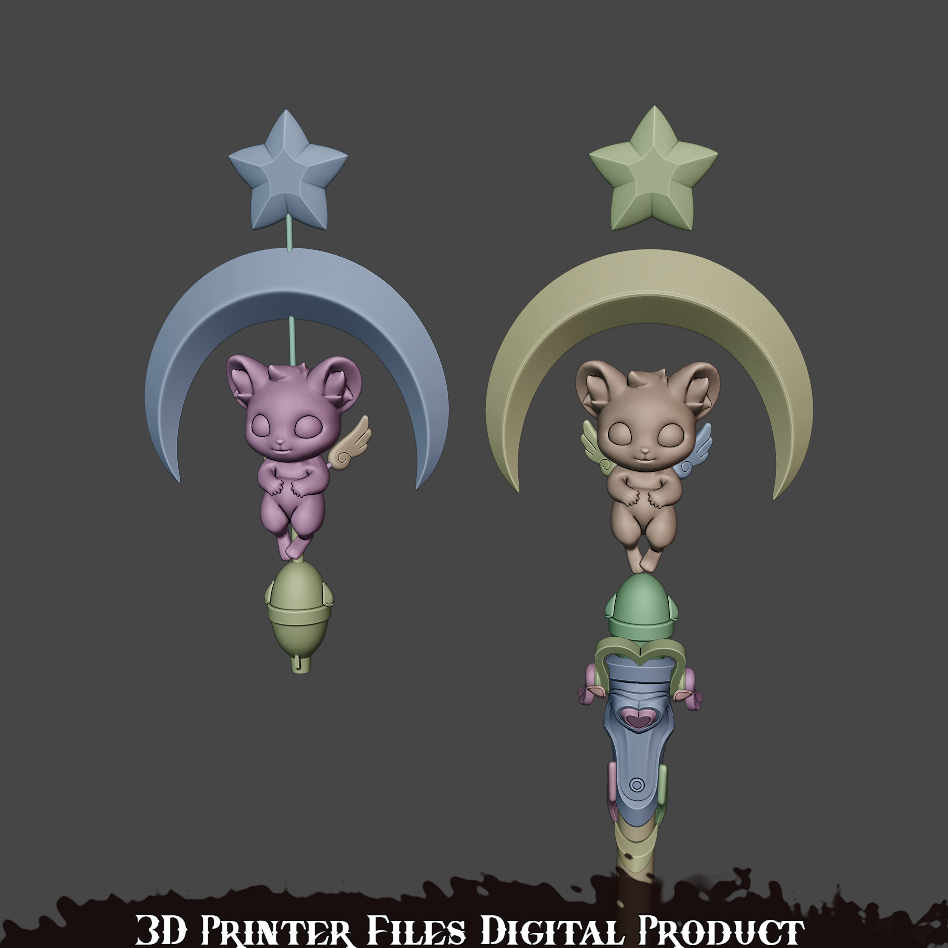 Mercy Magical Girl Cosplay Caduceus Staff Overwatch 2 3D print model_11