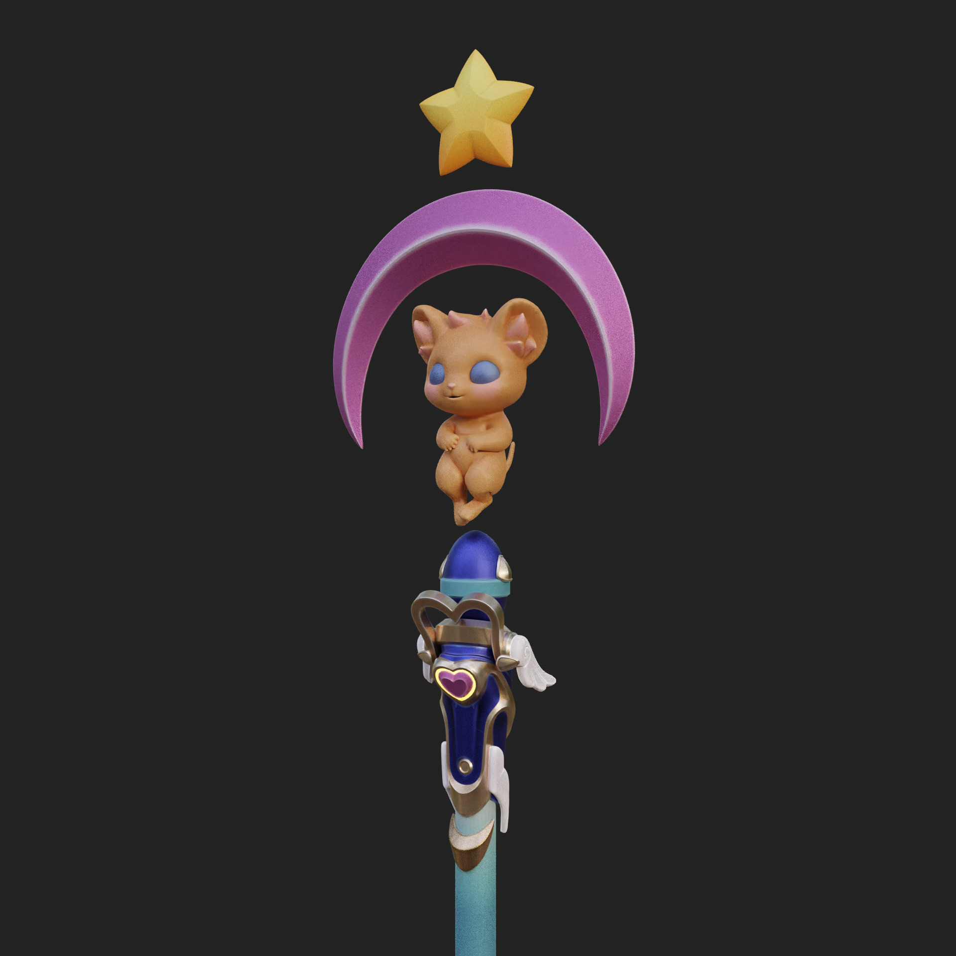 Mercy Magical Girl Cosplay Caduceus Staff Overwatch 2 3D print model_3