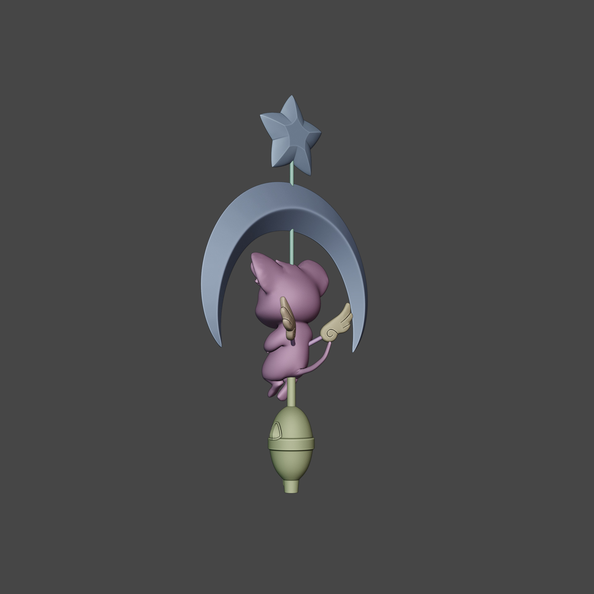 Mercy Magical Girl Cosplay Caduceus Staff Overwatch 2 3D print model_15