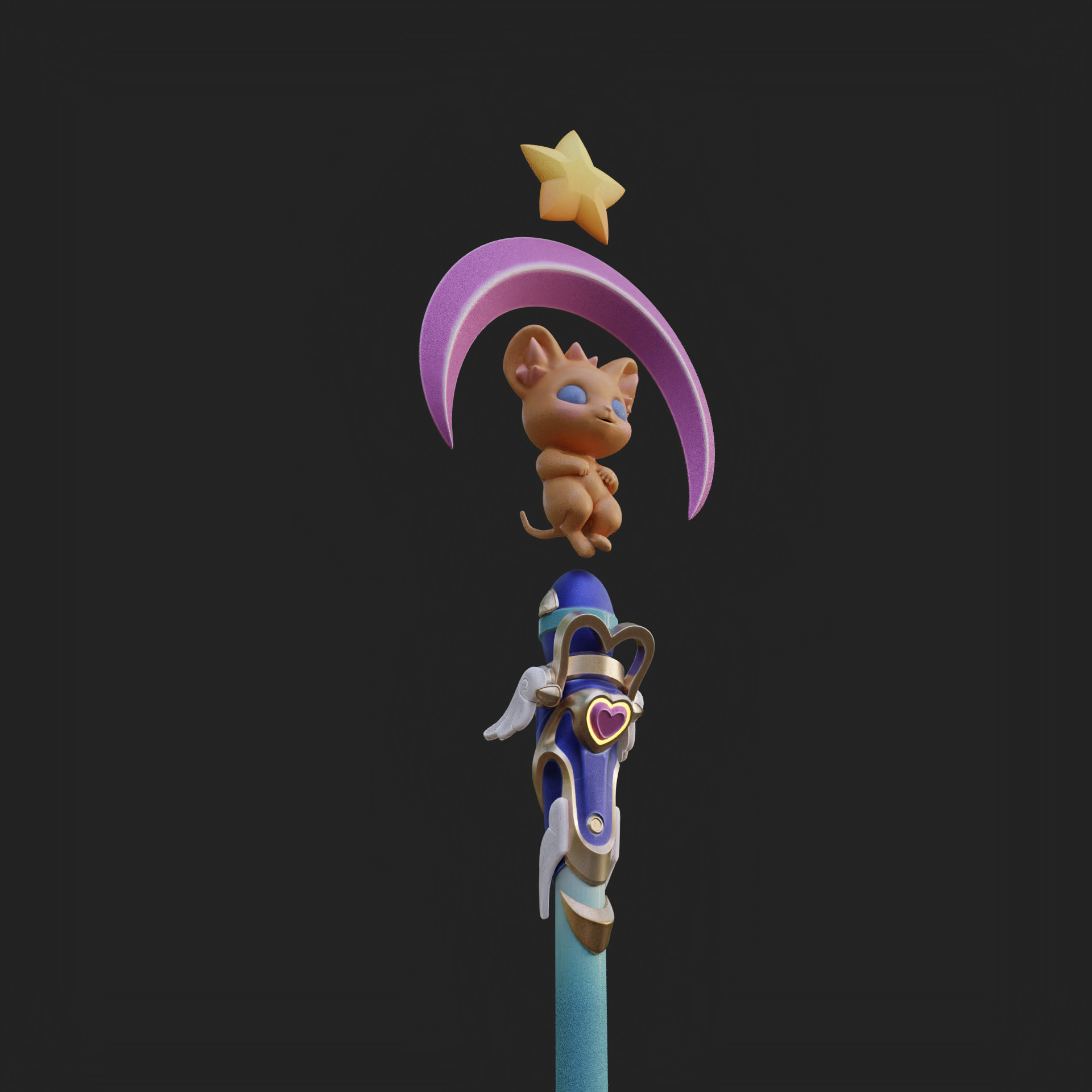 Mercy Magical Girl Cosplay Caduceus Staff Overwatch 2 3D print model_2