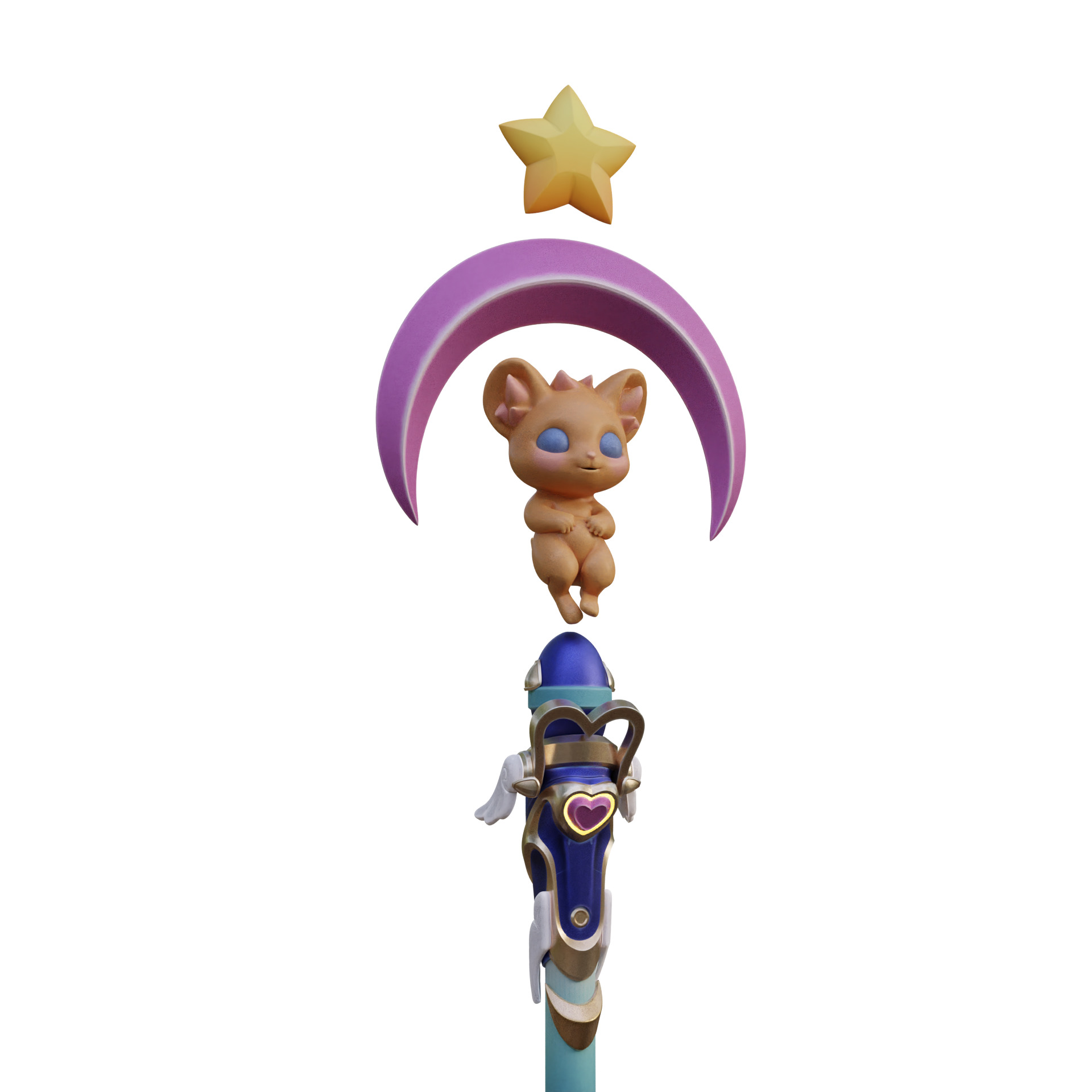 Mercy Magical Girl Cosplay Caduceus Staff Overwatch 2 3D print model_26