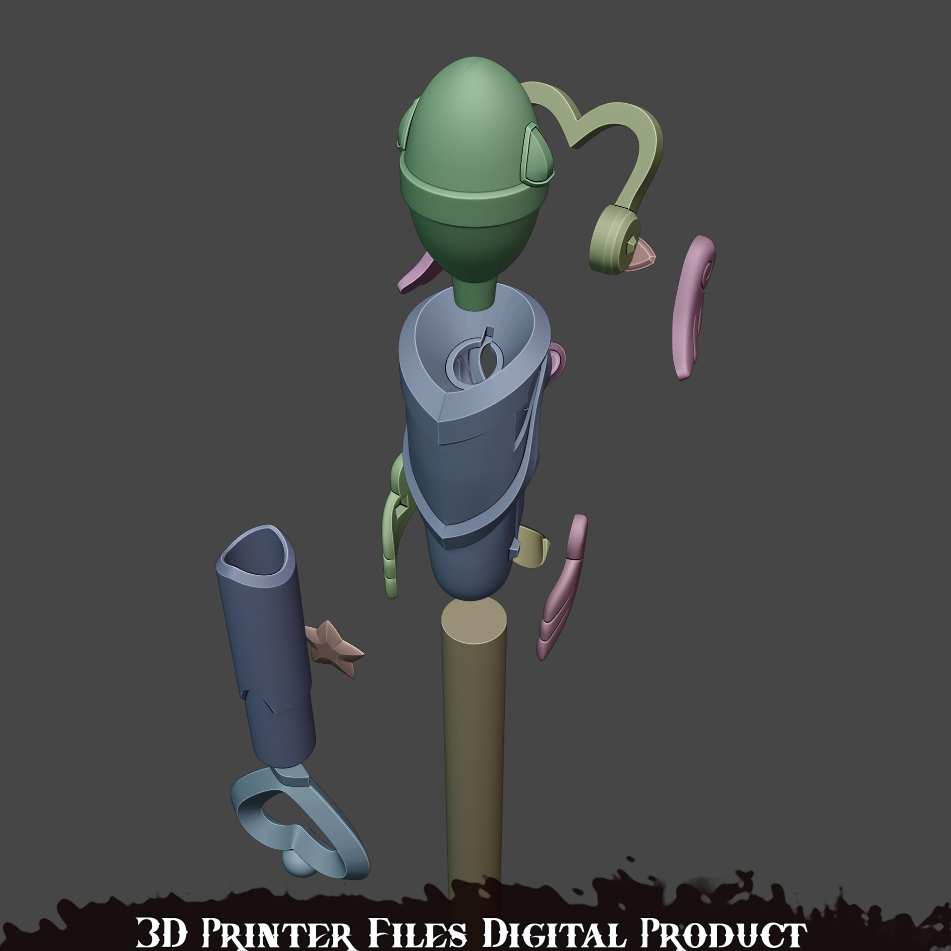 Mercy Magical Girl Cosplay Caduceus Staff Overwatch 2 3D print model_5