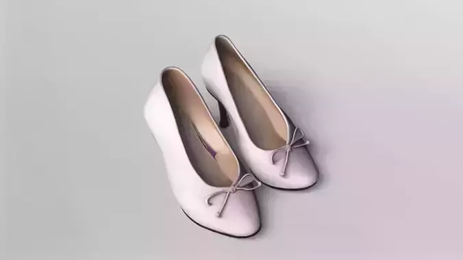 Elegant Lavender Ballet Flats 3D Model