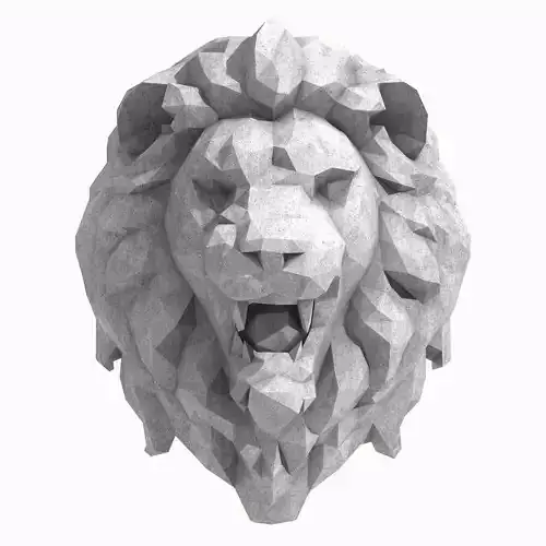 Lion Head Low Poly