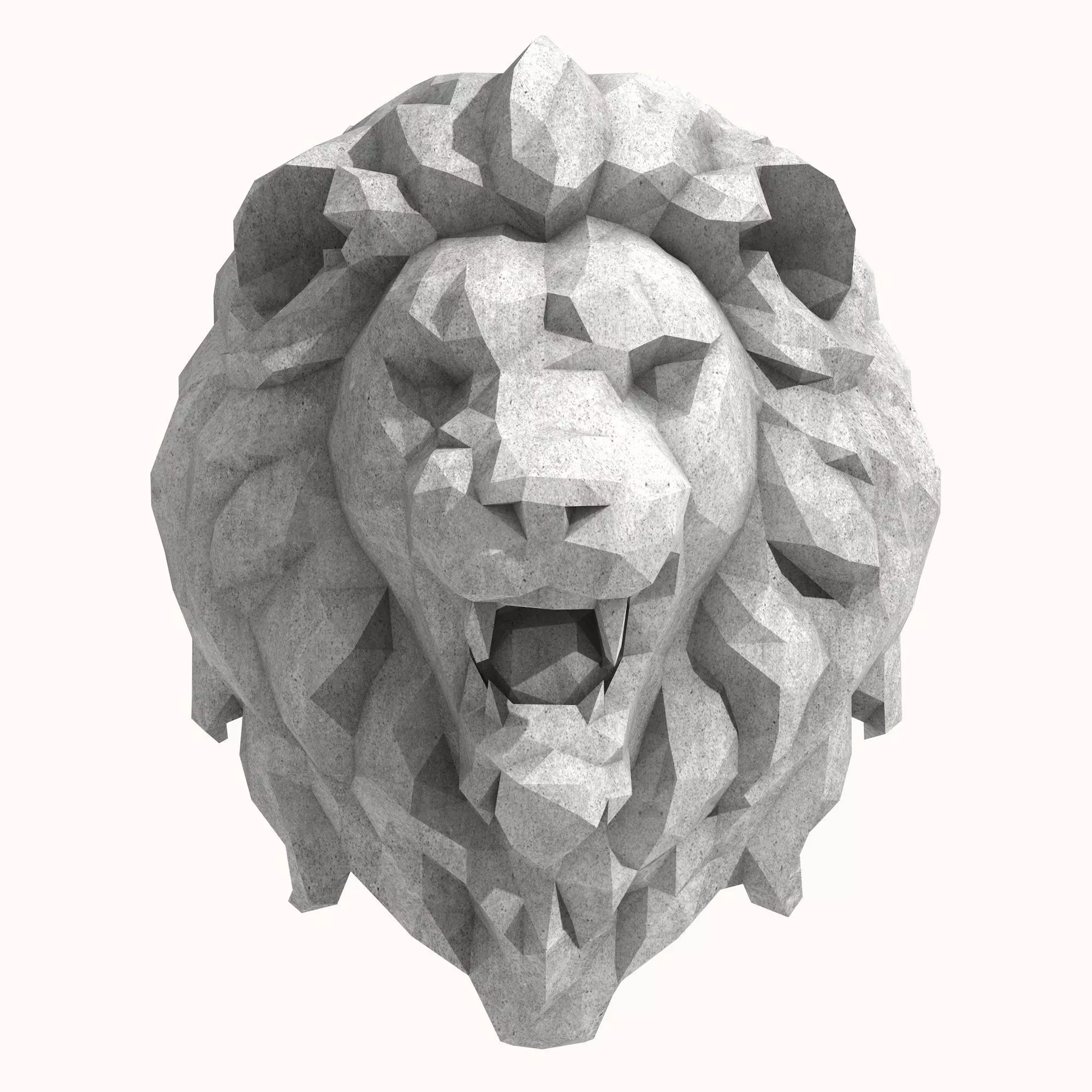 Lion Head Low Poly 3D print model