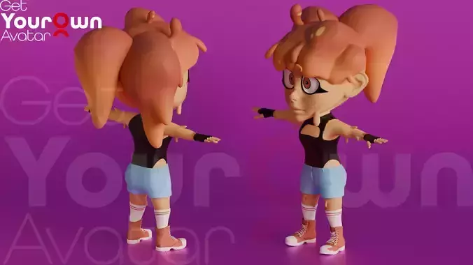 Chibi Roxy Customizable 3D Avatar for Animation Games VRChat