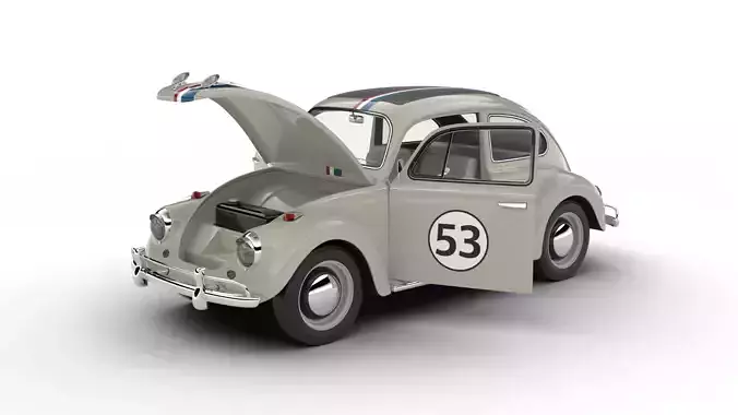 Volkswagen Beetle Herbie 1963 HQ 3d model
