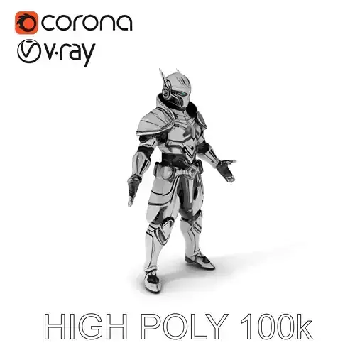 Cyber Warrior Knight  Futuristic Armor D Character Model