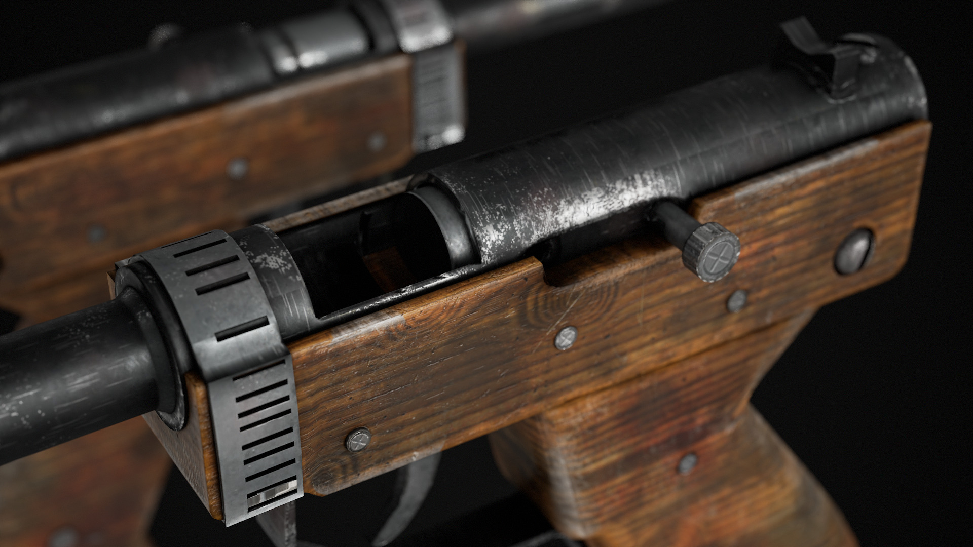 HandMade Gun Low-poly 3D model_4