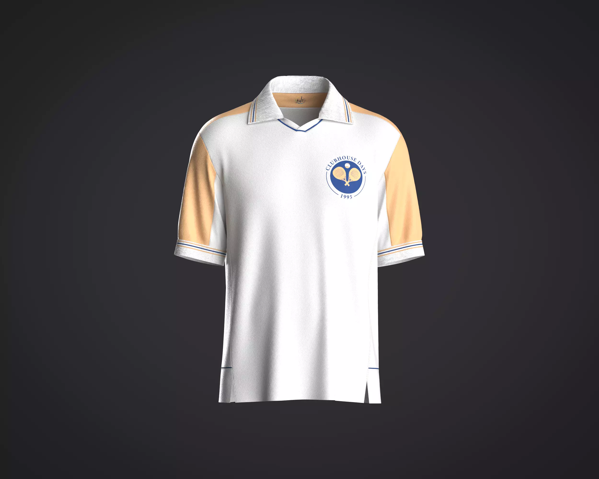 Mens regular fit short sleeve johnny collar polo shirt 3D model