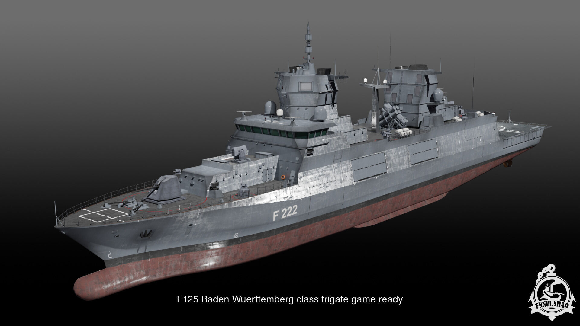 Modern German Navy warships 3D Model Collection_11