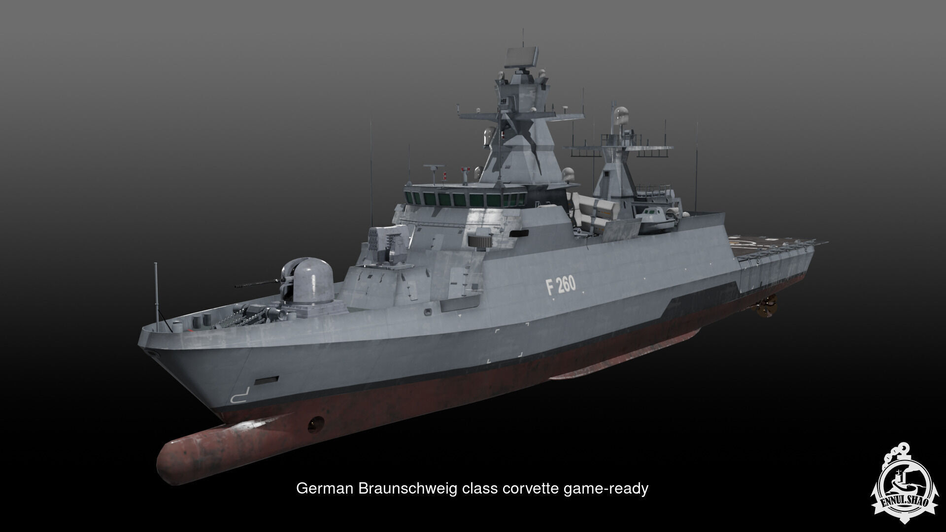 Modern German Navy warships 3D Model Collection_9