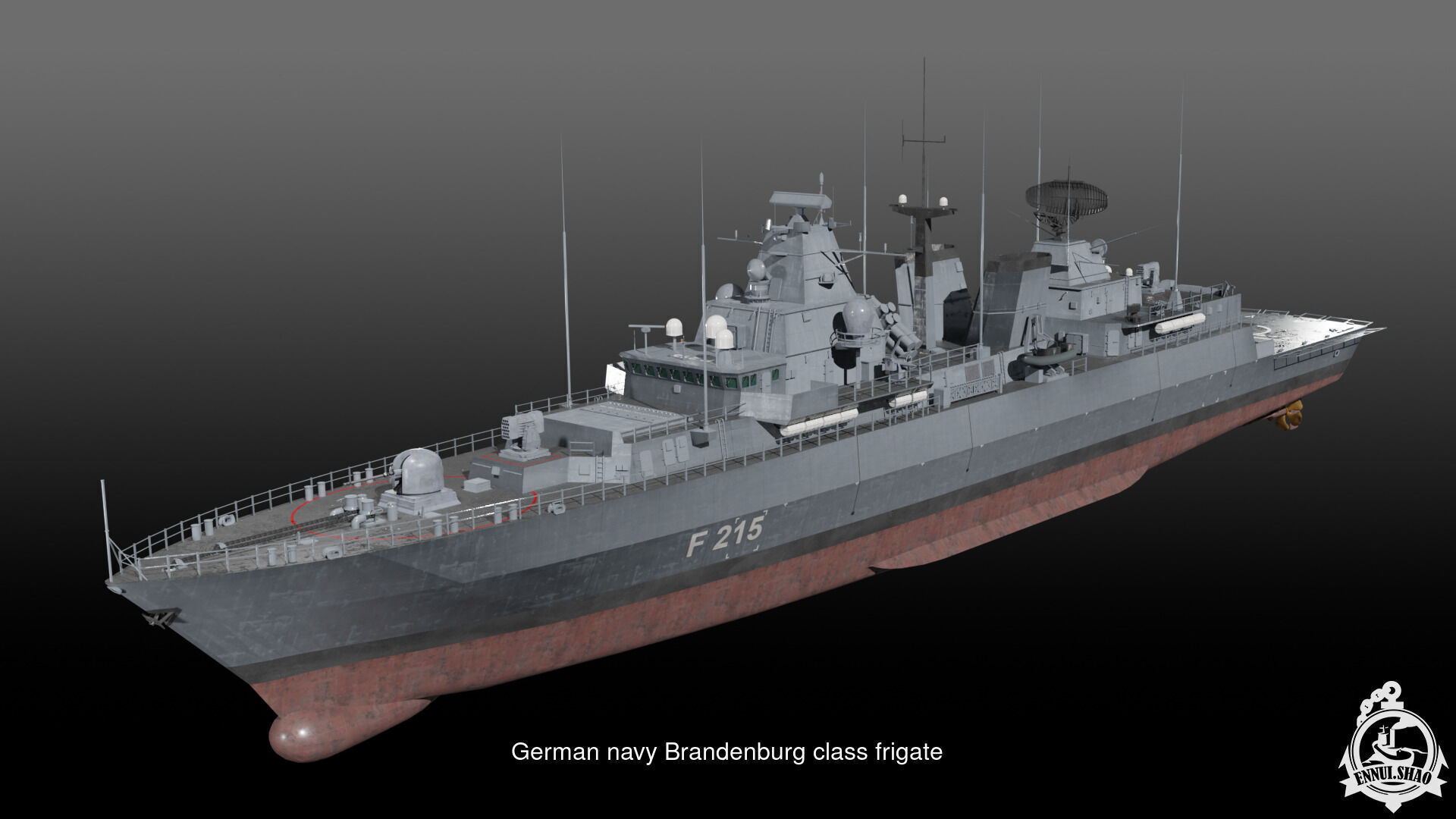 Modern German Navy warships 3D Model Collection_12